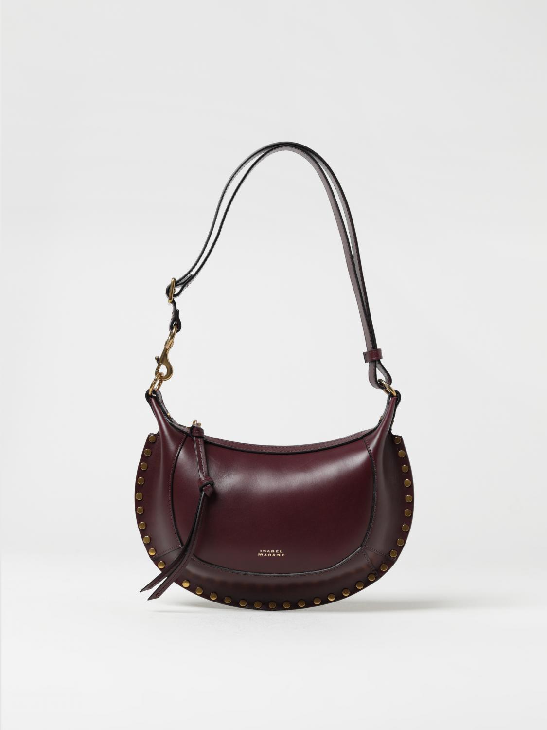 ISABEL MARANT BORSA A TRACOLLA: Borsa Oskan Moon Isabel Marant in pelle con borchie, Viola - Img 1