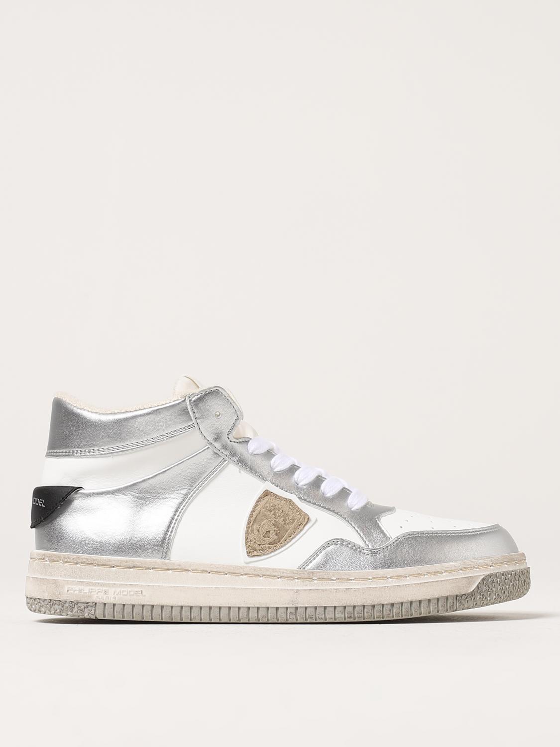 PHILIPPE MODEL SNEAKERS: Snekaers Mid Lyon Philippe Model in pelle, Bianco - Img 1