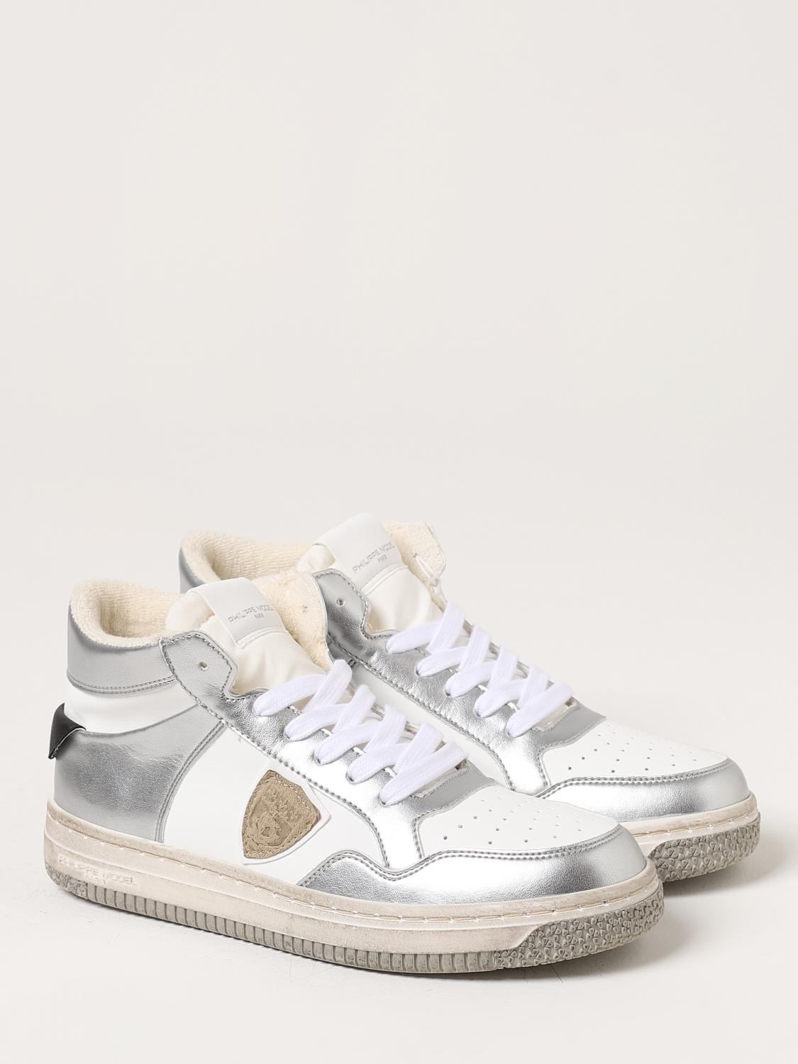 PHILIPPE MODEL SNEAKERS: Snekaers Mid Lyon Philippe Model in pelle, Bianco - Img 2