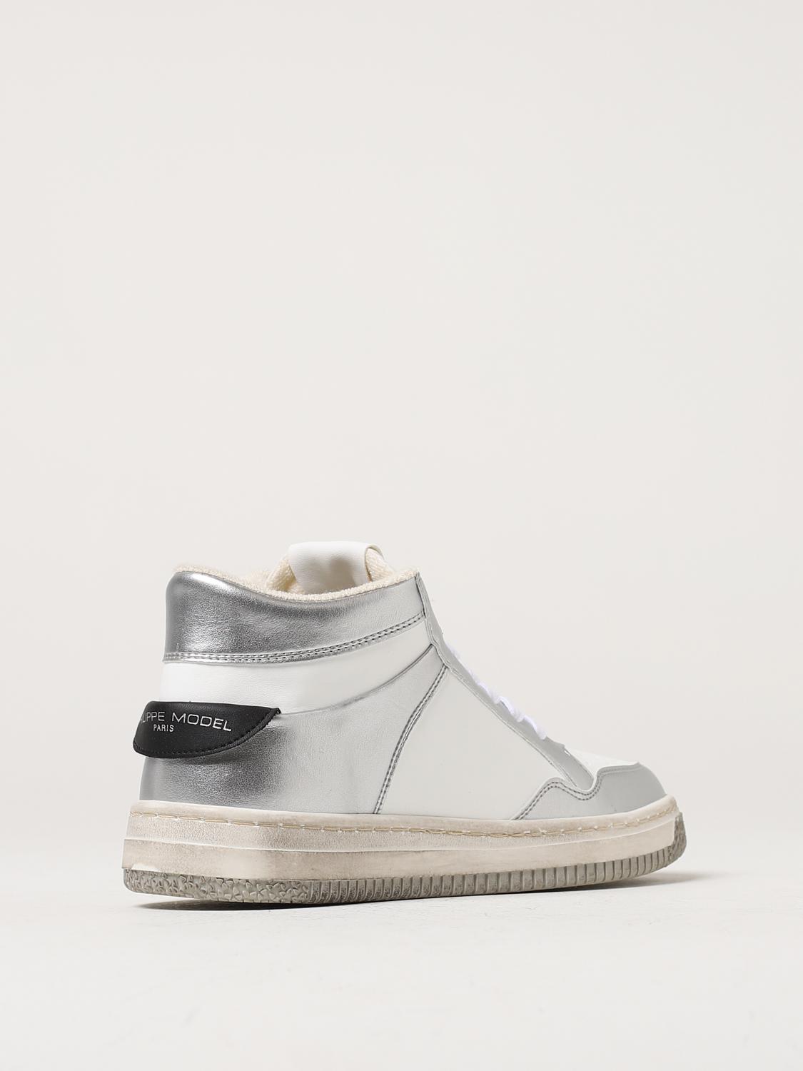 PHILIPPE MODEL SNEAKERS: Snekaers Mid Lyon Philippe Model in pelle, Bianco - Img 3