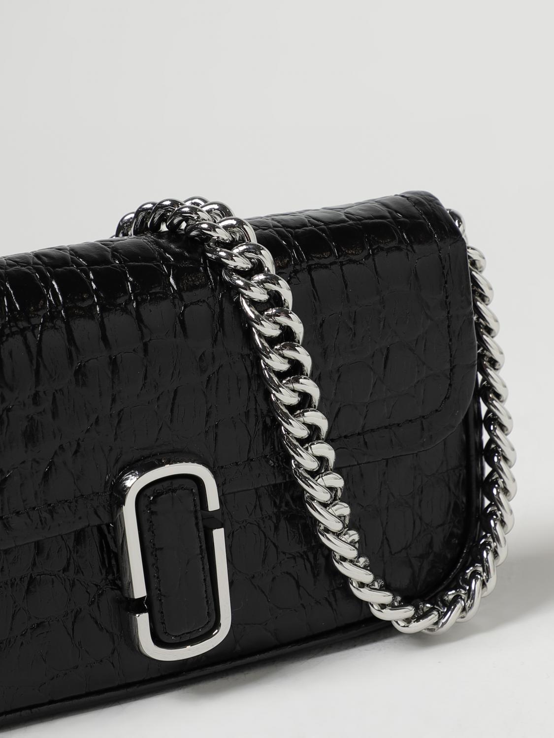 Marc Jacobs The J Marc Soft bag in croco print leather - Black
