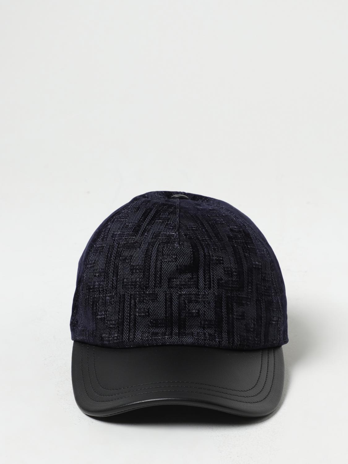 Fendi hat in chenille with FF jacquard monogram - Blue