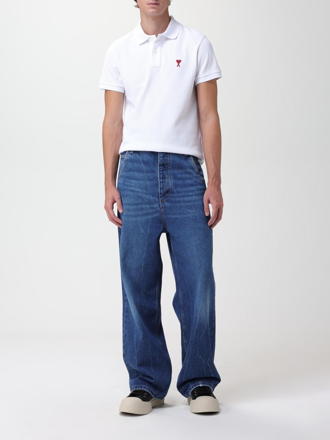 AMI PARIS POLO SHIRT: Ami Paris Polo Shirt with Mini Logo, White - Img 2