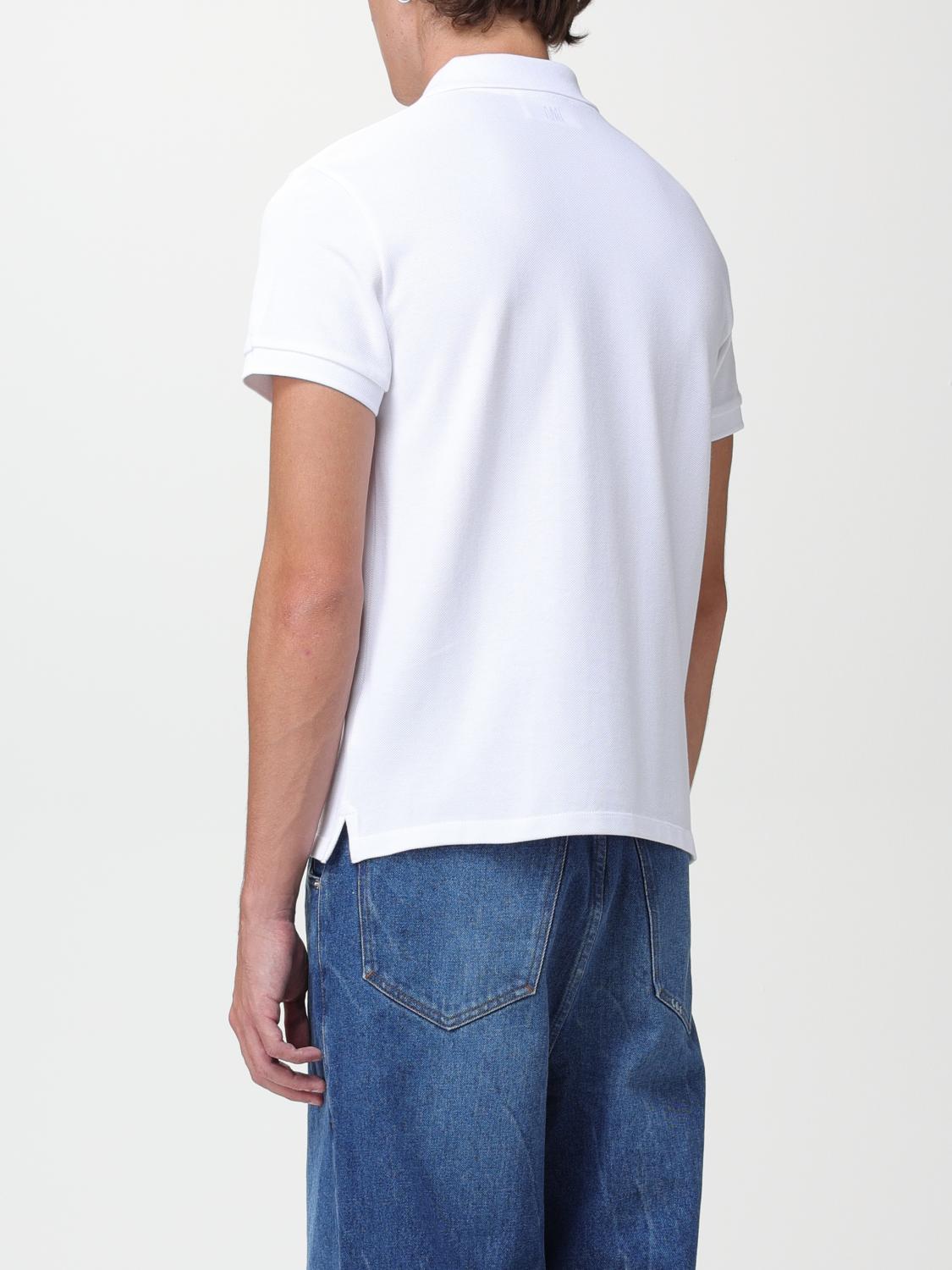 Ami Paris Polo Shirt with Mini Logo - White | BFUPL001760 | GIGLIO.COM