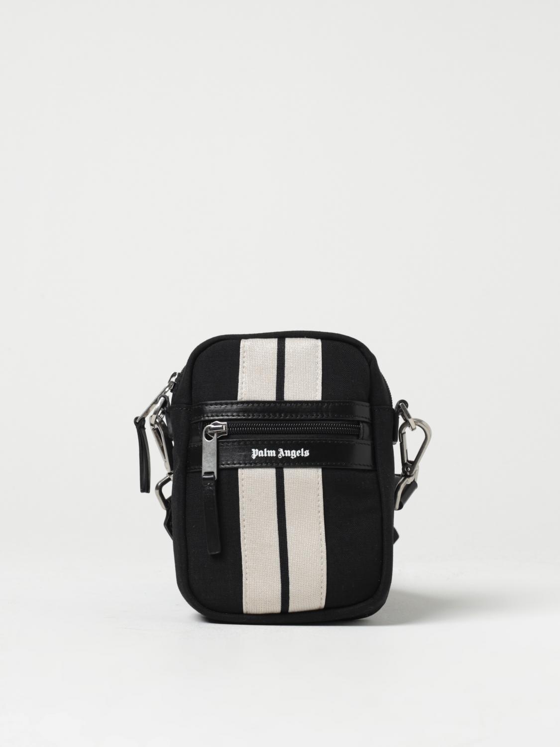 PALM ANGELS BORSA A TRACOLLA: Borsa Track Palm Angels in nylon con logo, Nero - Img 1