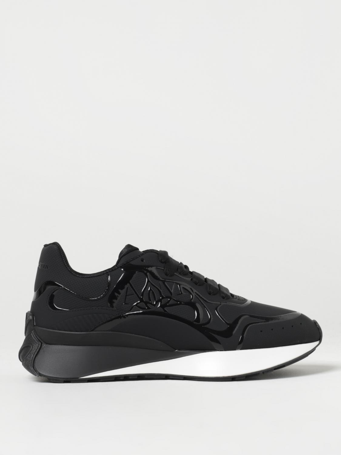 MCQUEEN SNEAKERS: McQueen Sprint Runner sneakers in rubberized leather, Black - Img 1