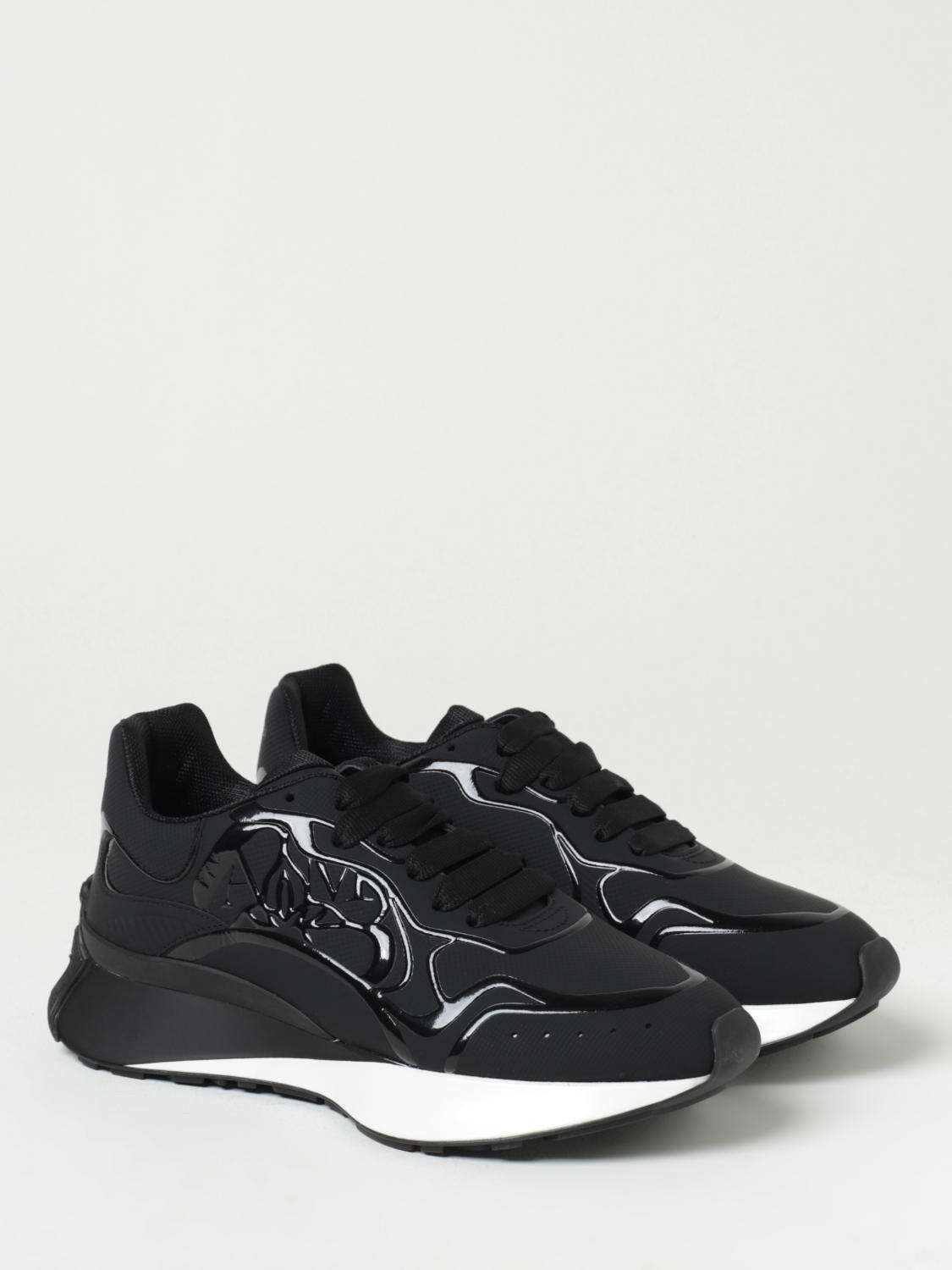 MCQUEEN SNEAKERS: McQueen Sprint Runner sneakers in rubberized leather, Black - Img 2
