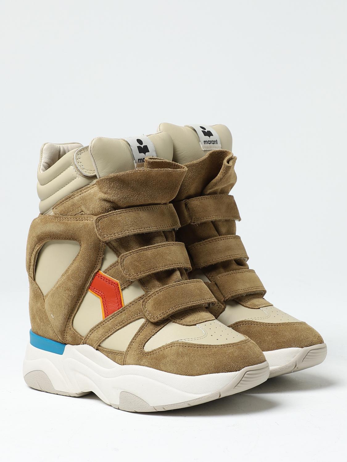ISABEL MARANT SCARPE CON ZEPPA: Sneakers Balskee Isabel Marant in pelle, Arancione - Img 2