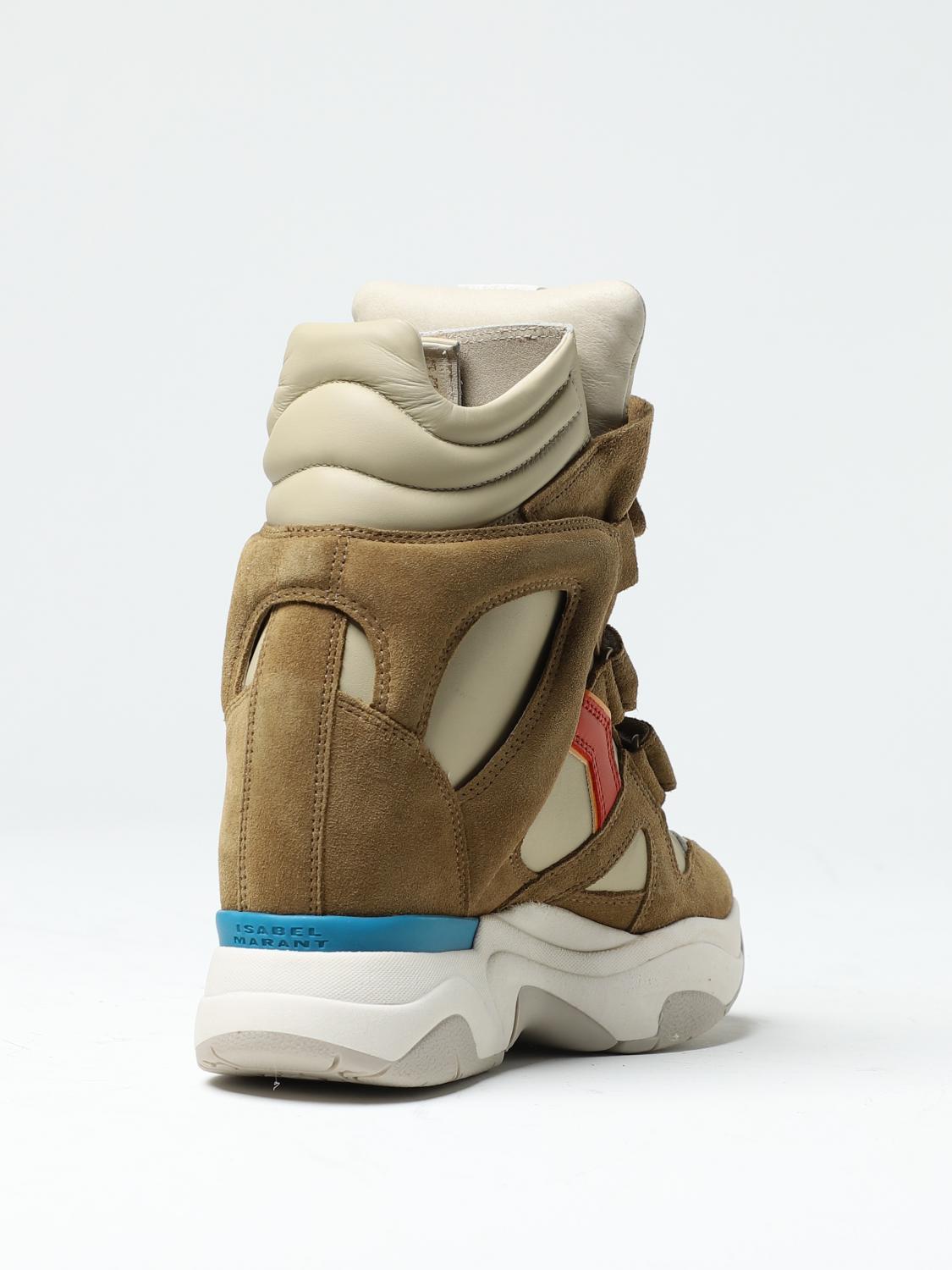 ISABEL MARANT SCARPE CON ZEPPA: Sneakers Balskee Isabel Marant in pelle, Arancione - Img 3