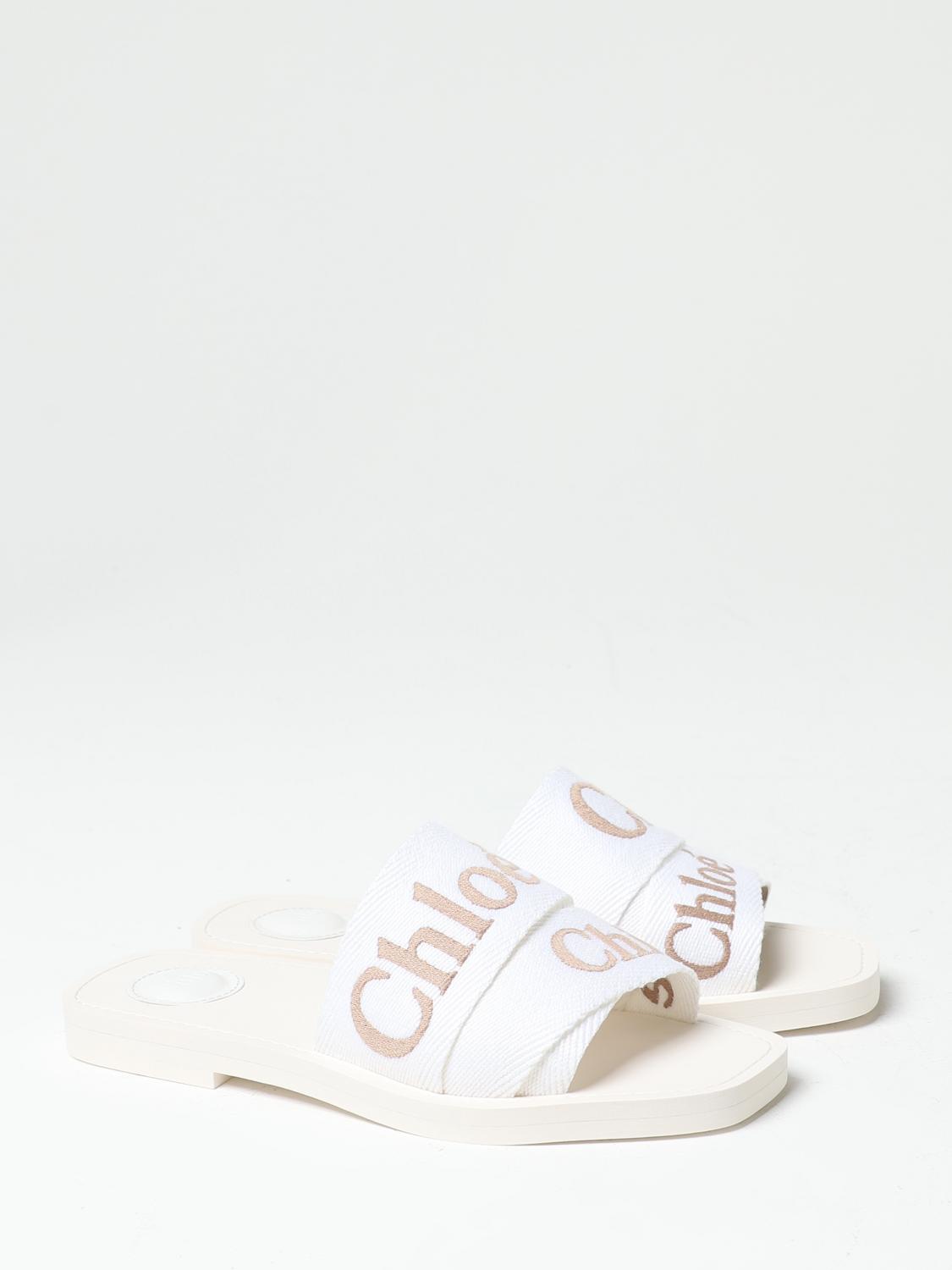 CHLOÉ SANDALES PLATES: Chaussures femme ChloÉ, Blanc - Img 2