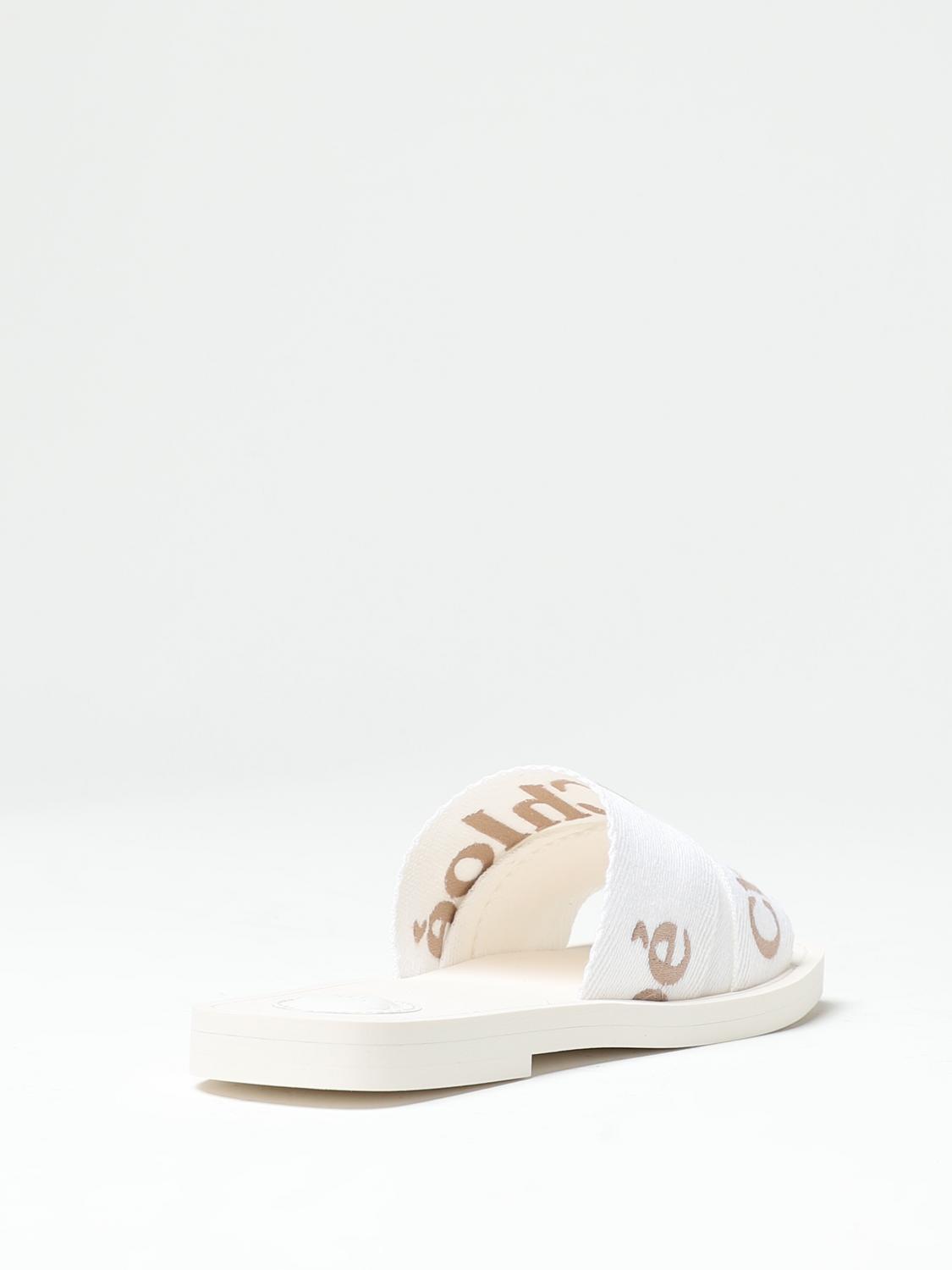 CHLOÉ SANDALES PLATES: Chaussures femme ChloÉ, Blanc - Img 3
