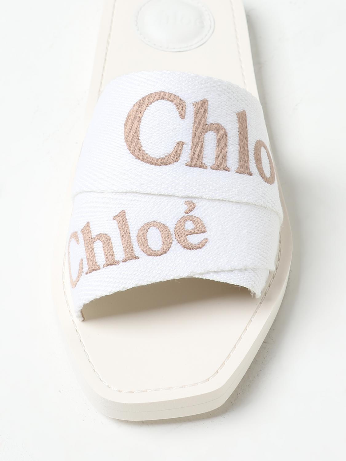 CHLOÉ SANDALES PLATES: Chaussures femme ChloÉ, Blanc - Img 4