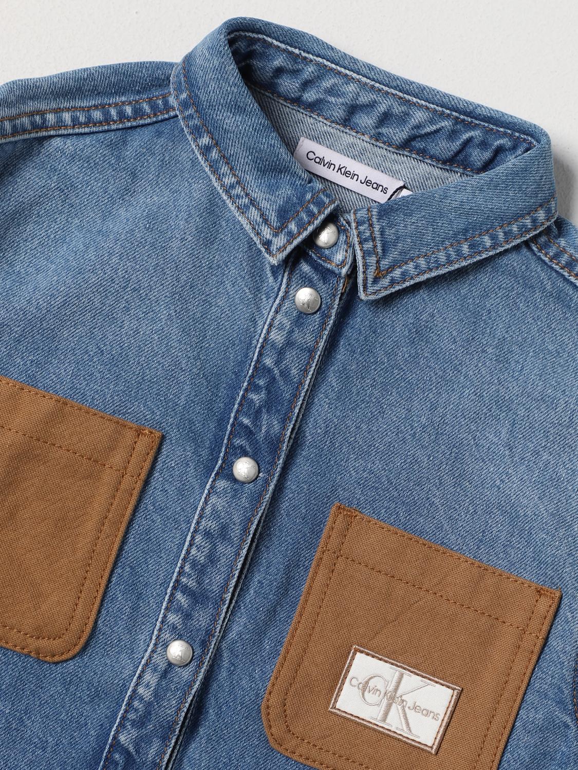 CALVIN KLEIN JEANS CAMISA: Camisa niños Calvin Klein Jeans, Azul Oscuro - Img 3