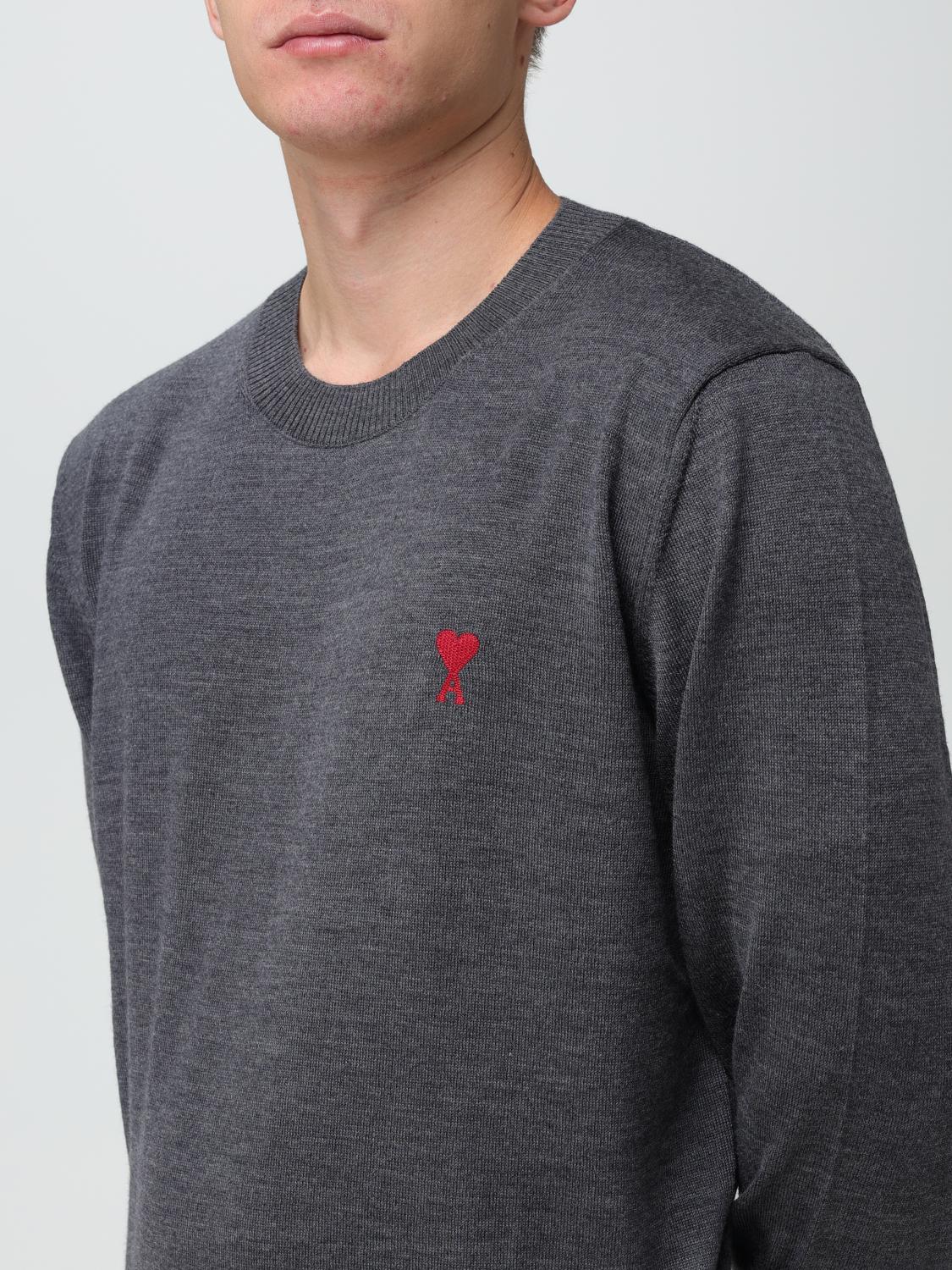 AMI PARIS PULLOVER: Pullover herren Ami Paris, Grau - Img 4