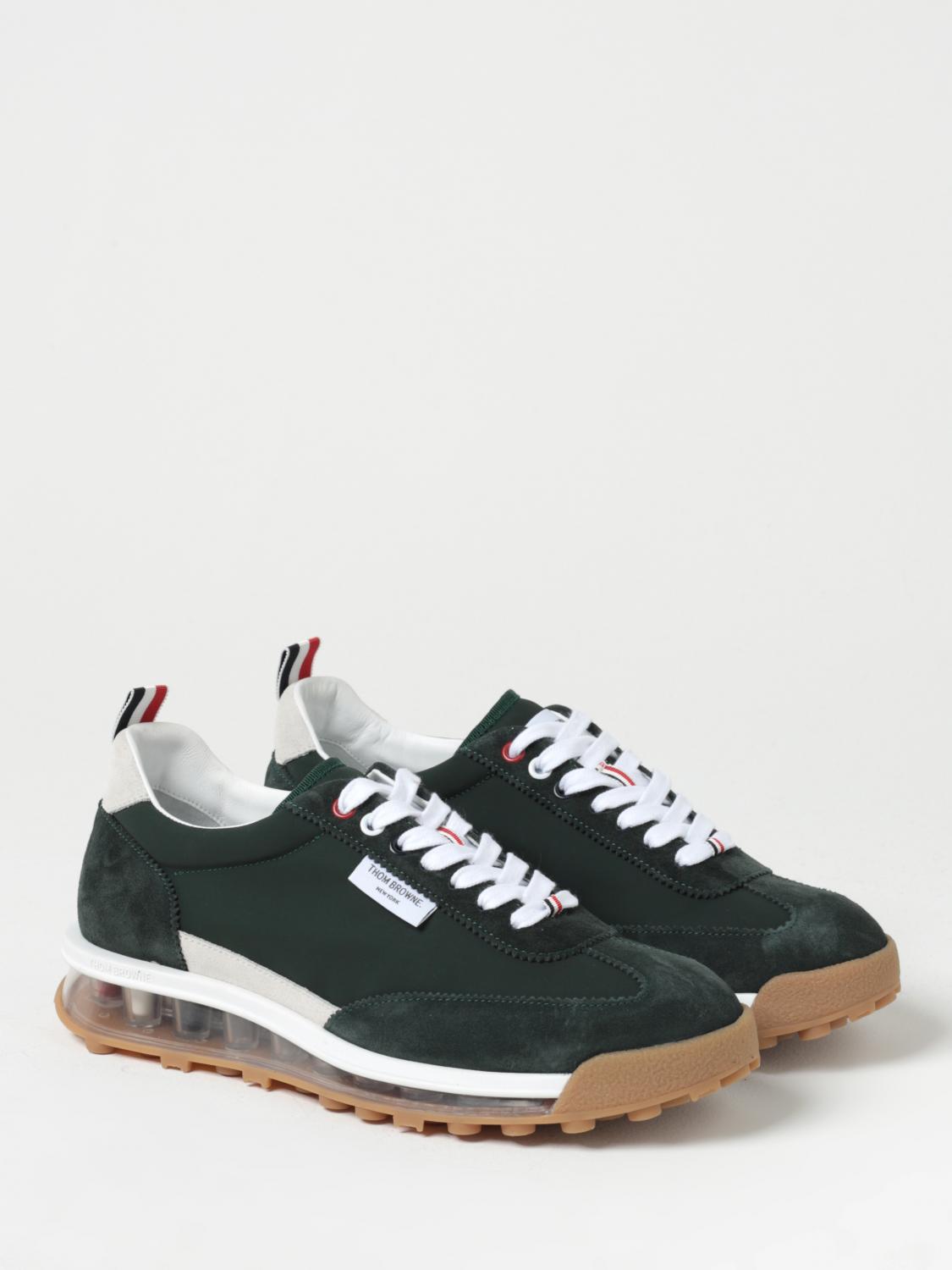 THOM BROWNE: Tech Runner sneakers in suede and nylon - Green