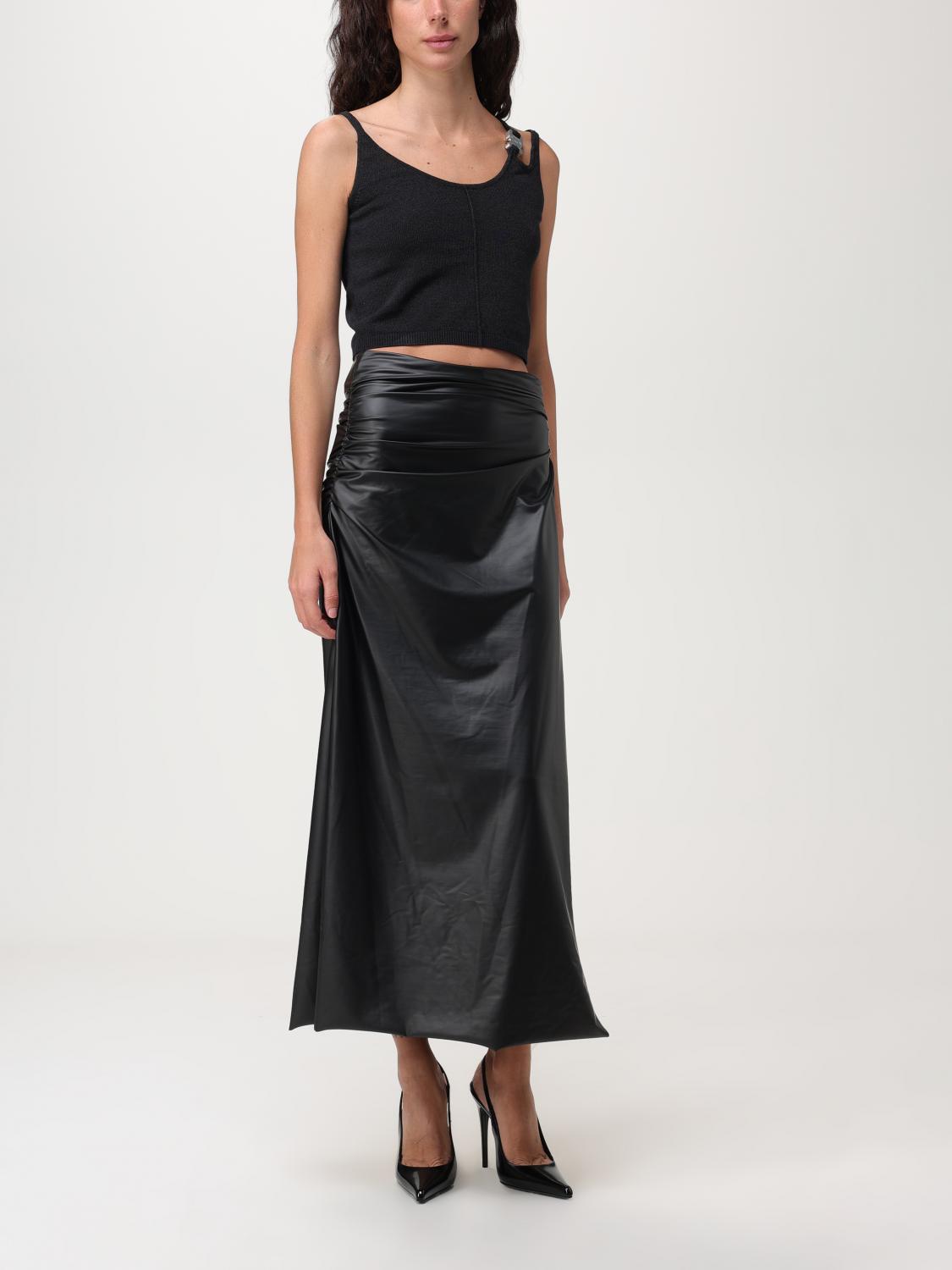ALYX TOP: Top Alyx corto asimmetrico con fibbia, Nero - Img 2
