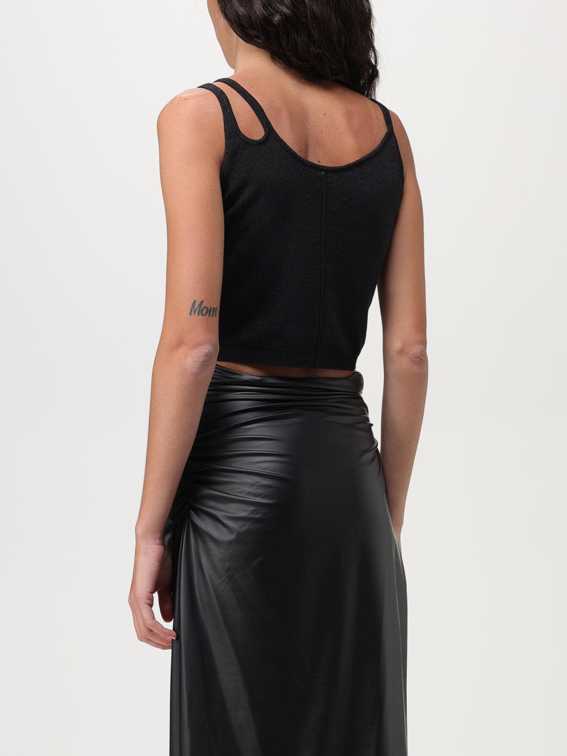 ALYX TOP: Top Alyx corto asimmetrico con fibbia, Nero - Img 3