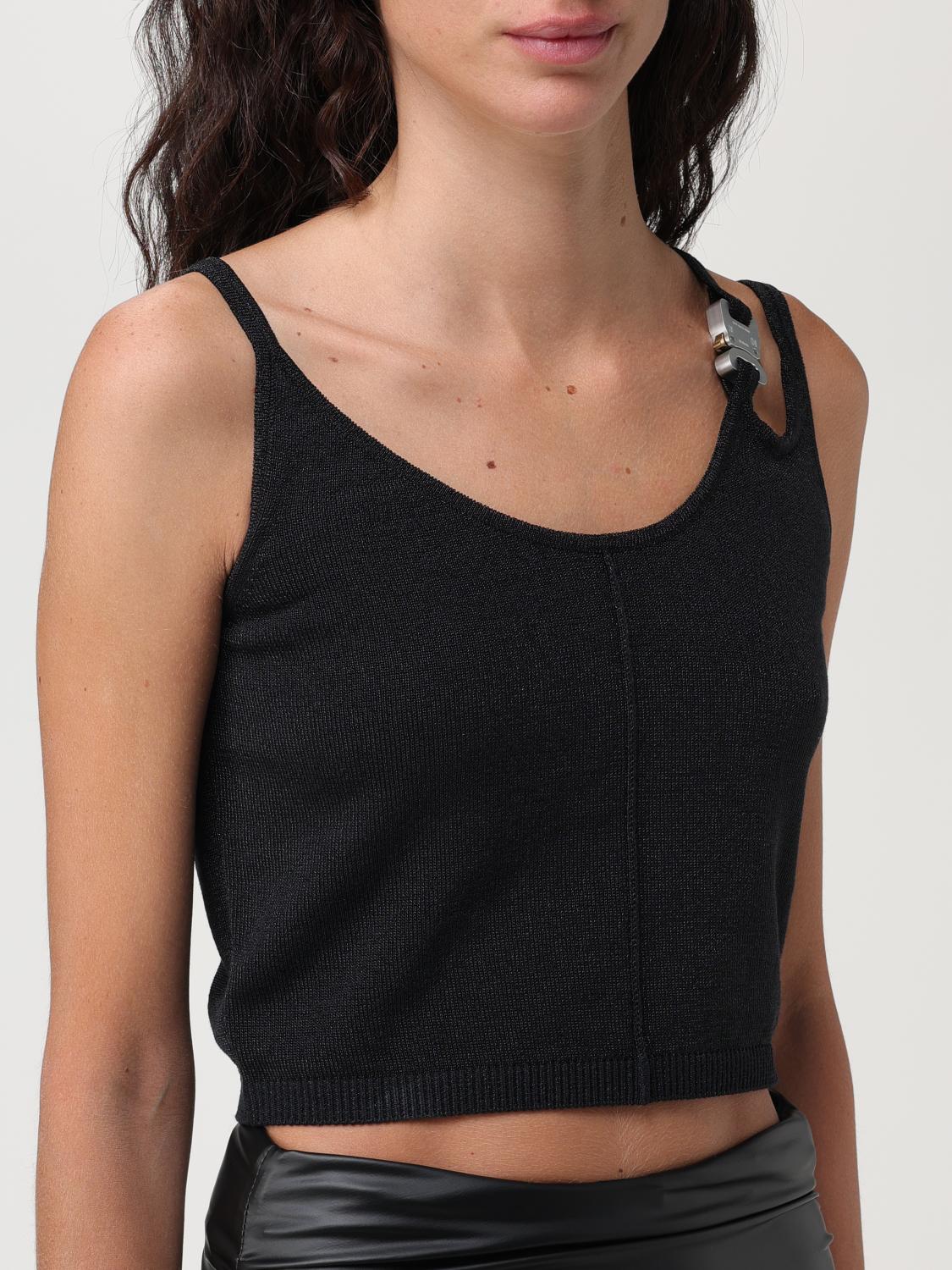 ALYX TOP: Top Alyx corto asimmetrico con fibbia, Nero - Img 5