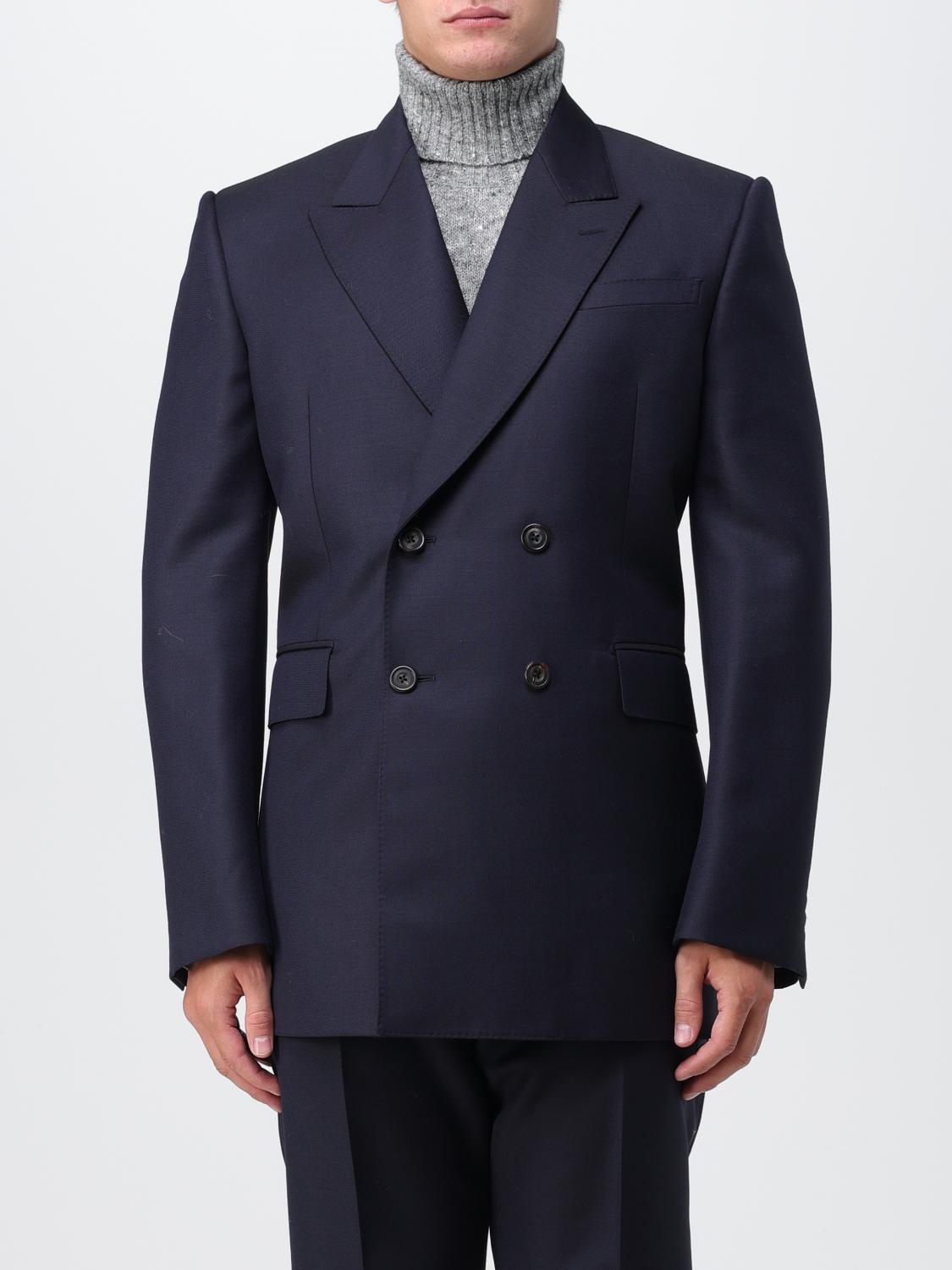 MCQUEEN JACKET: McQueen double-breasted blazer, Navy - Img 1