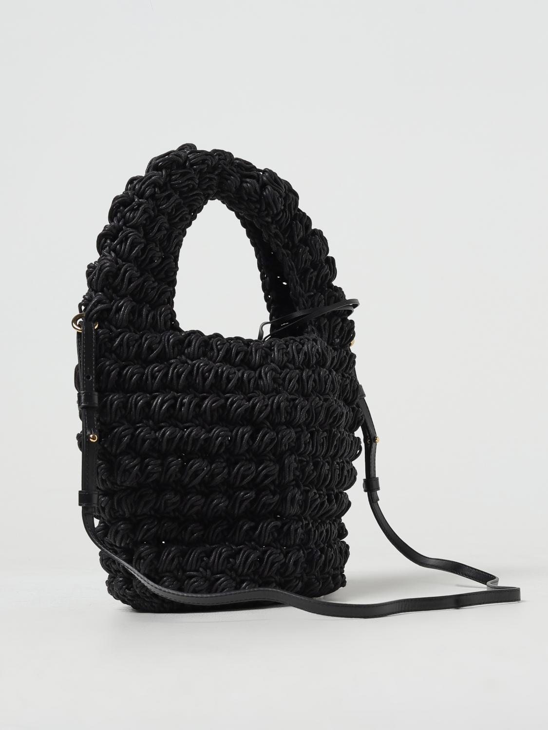 ANIMQUE Donne Borse a Mano Lavorato a Maglia Nodo a Manica Borsa Sacchetti da Regalo Piccoli Carini Portatile Borse Tote Borse a Spalla con Motivo a Pois, Blu Navy Arancio