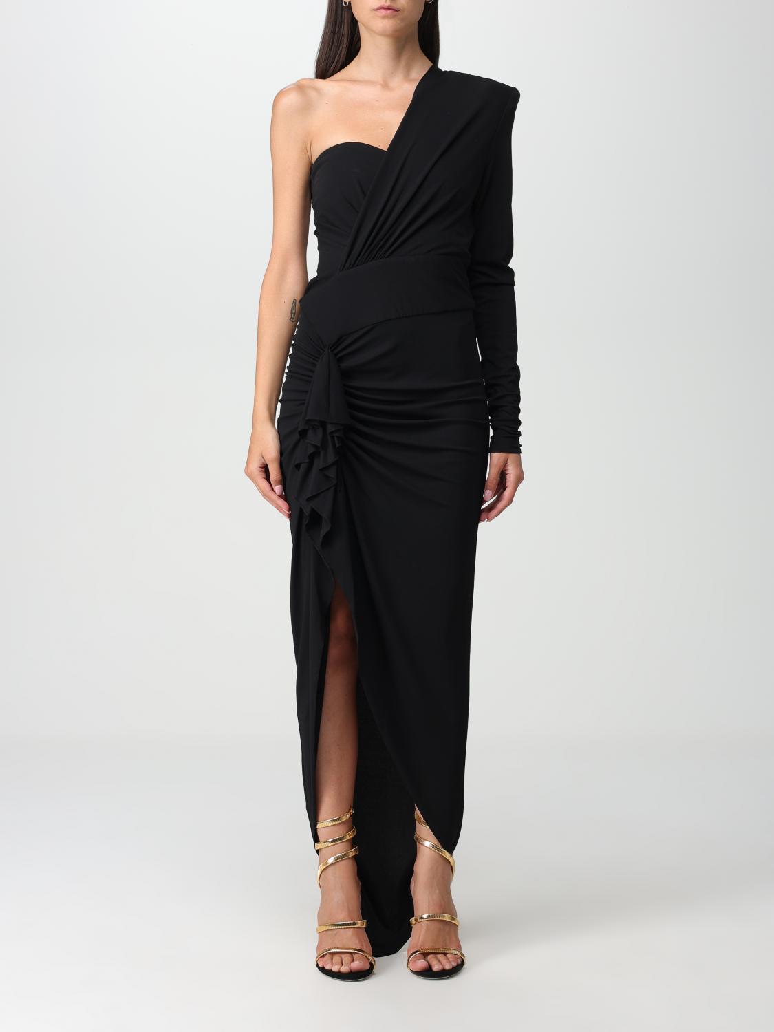 ALEXANDRE VAUTHIER ABITO: Abito midi Alexandre Vauthier a monospalla, Nero - Img 1