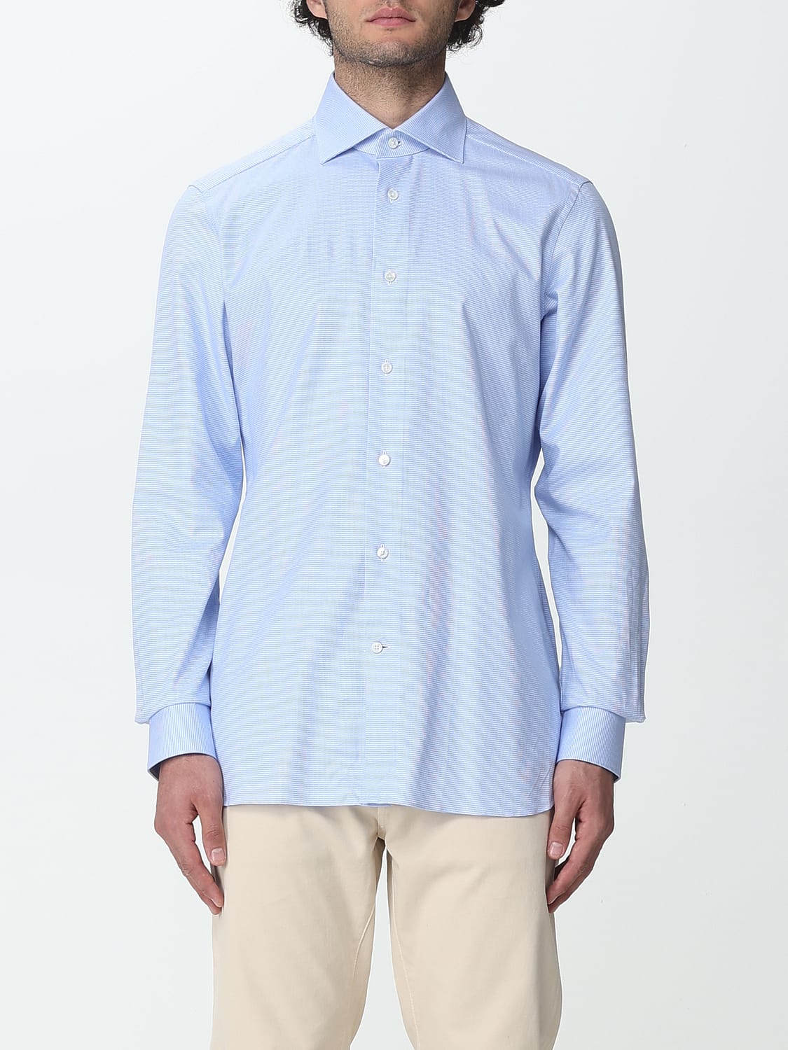 ZEGNA CAMICIA: Camicia Zegna in cotone, Blue - Img 1