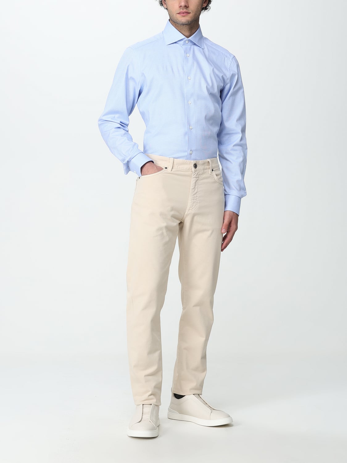 ZEGNA CAMICIA: Camicia Zegna in cotone, Blue - Img 2