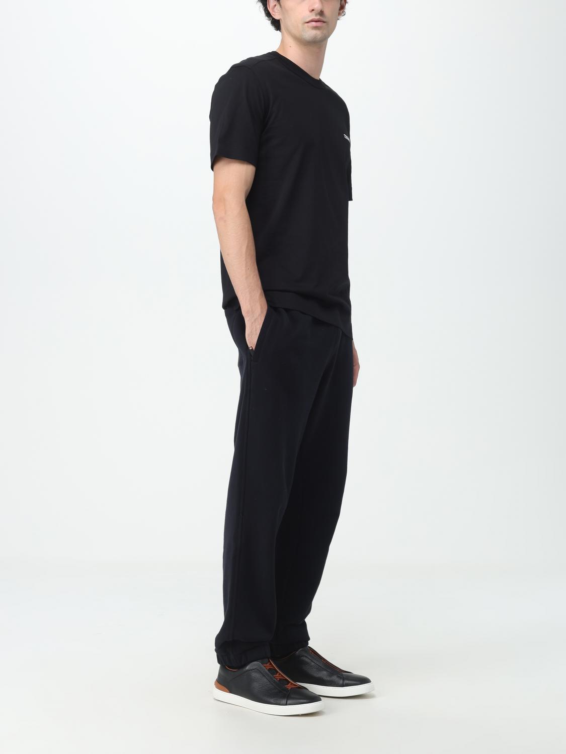 ZEGNA T-SHIRT: Zegna cotton T-shirt with embroidered logo, Black - Img 2