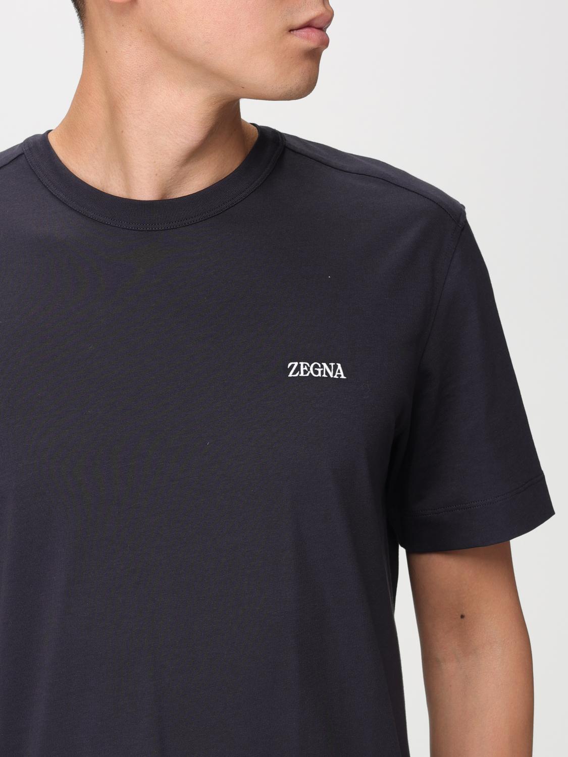 ZEGNA 티셔츠: 티셔츠 남성 Zegna, 블루 - Img 5