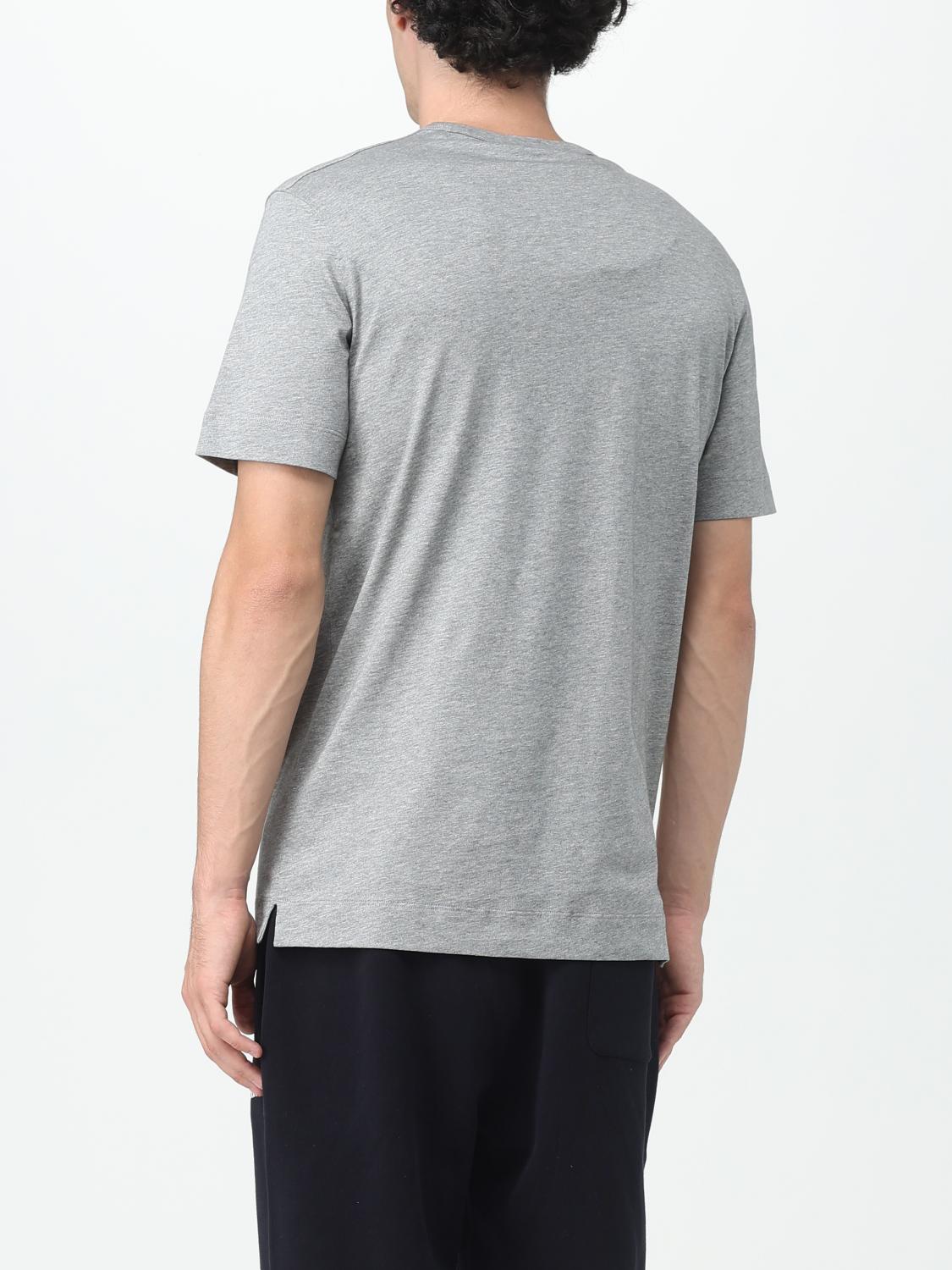 ZEGNA T-SHIRT: Zegna cotton T-shirt with embroidered logo, Grey - Img 3