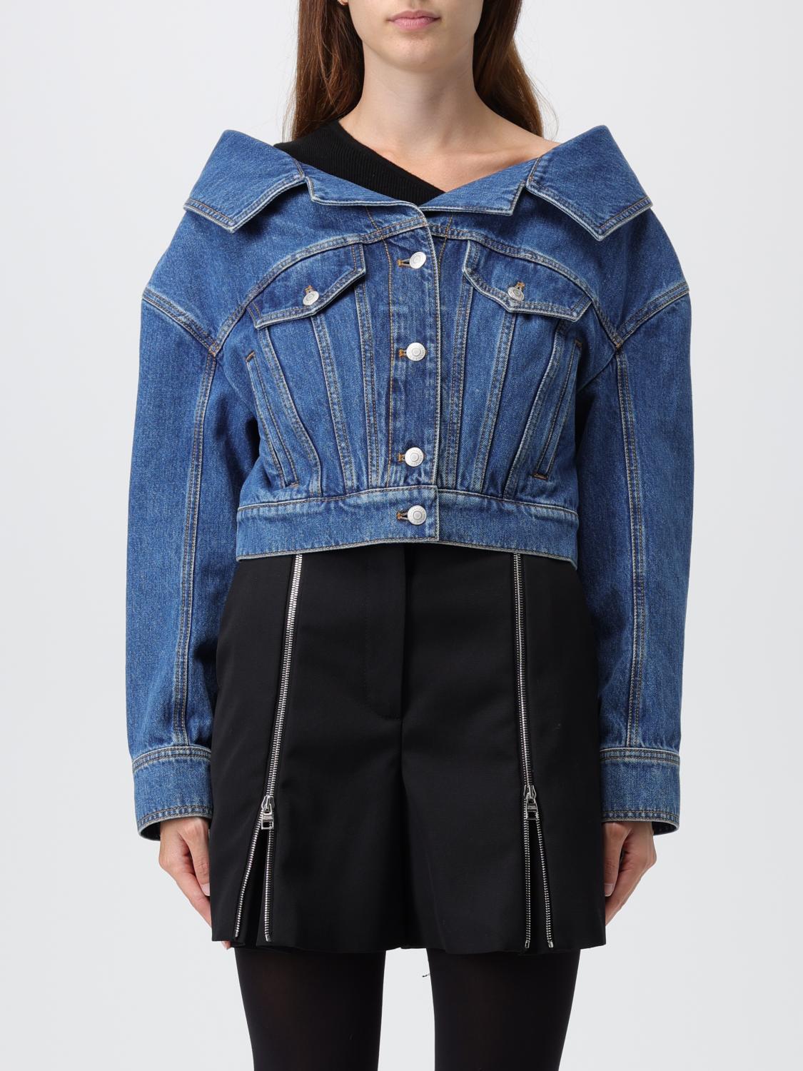 ジャケット ALEXANDER MCQUEEN Women Jackets 752781QMACG 4164 Blue ALEXANDER MCQUEEN: denim jacket - Blue | Alexander McQueen