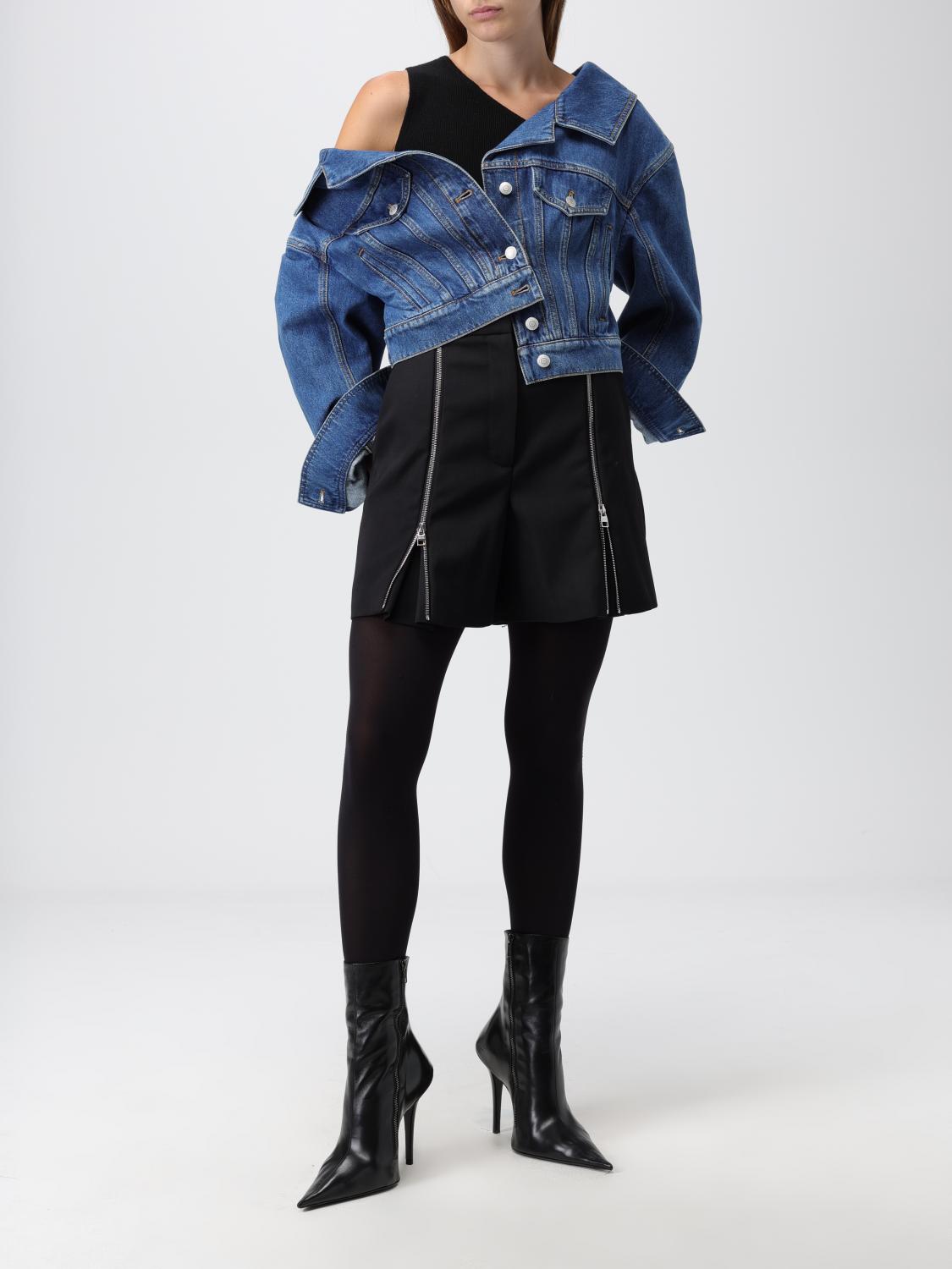 ジャケット ALEXANDER MCQUEEN Women Outer 752781QMACG 4164 BLUE ALEXANDER MCQUEEN: denim jacket - Blue | Alexander McQueen