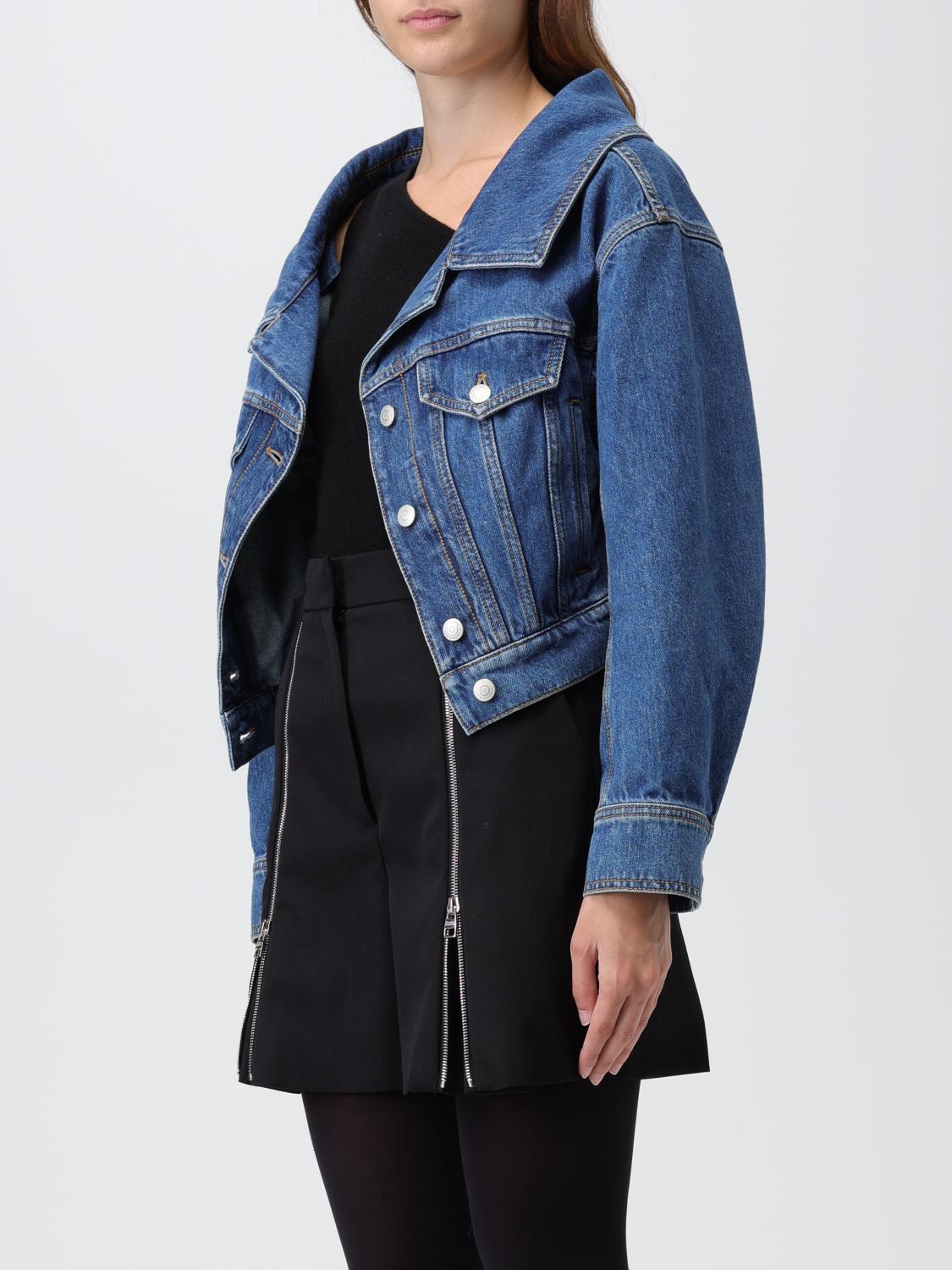ジャケット ALEXANDER MCQUEEN Women Outer 752781QMACG 4164 BLUE ALEXANDER MCQUEEN: denim jacket - Blue | Alexander McQueen