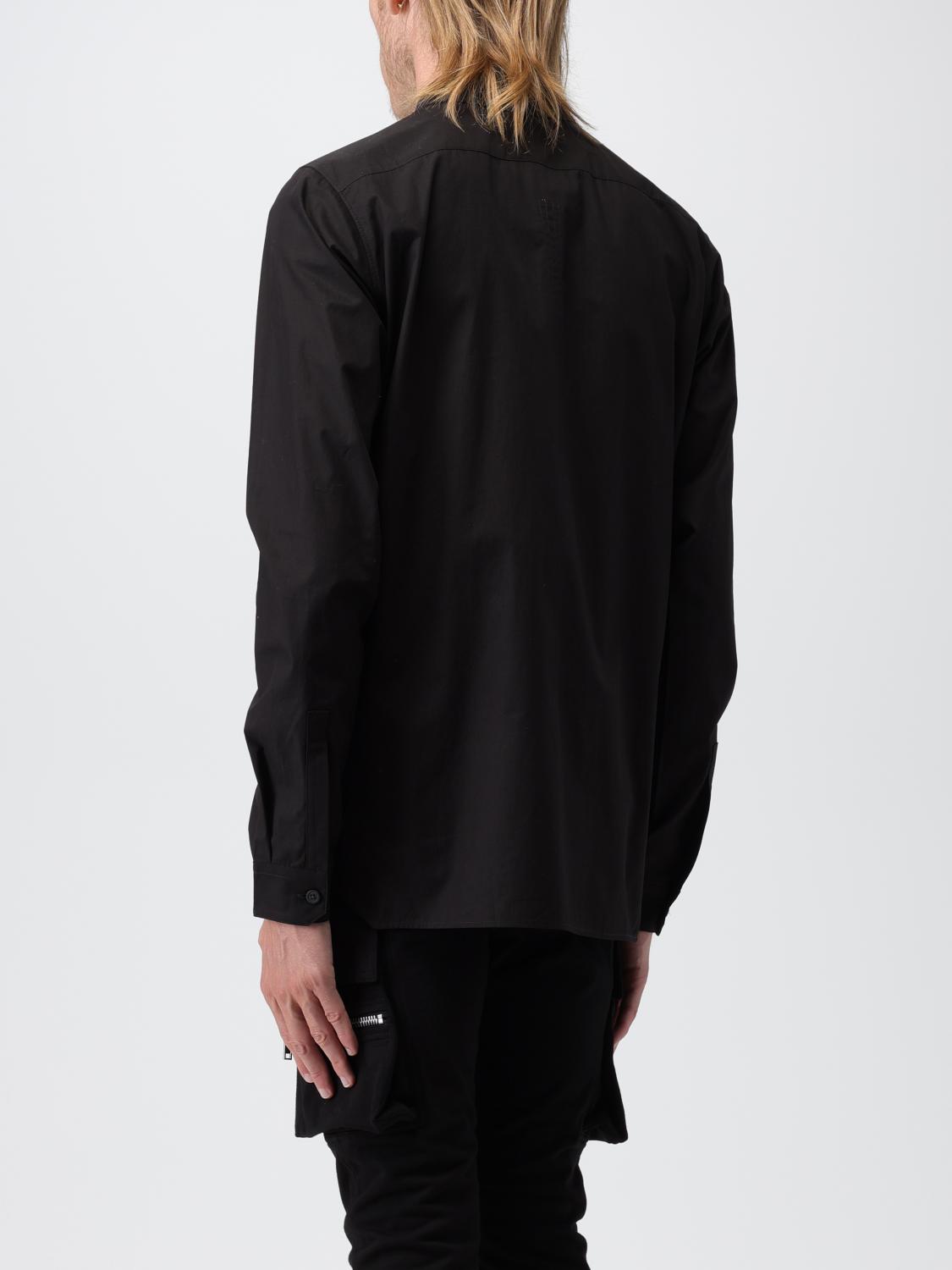 RICK OWENS CAMICIA: Camicia Rick Owens in popeline con tasche, Nero - Img 3