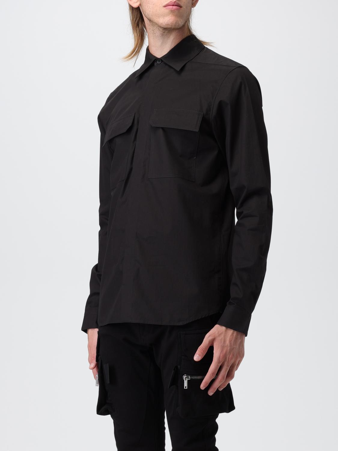 RICK OWENS CAMICIA: Camicia Rick Owens in popeline con tasche, Nero - Img 4