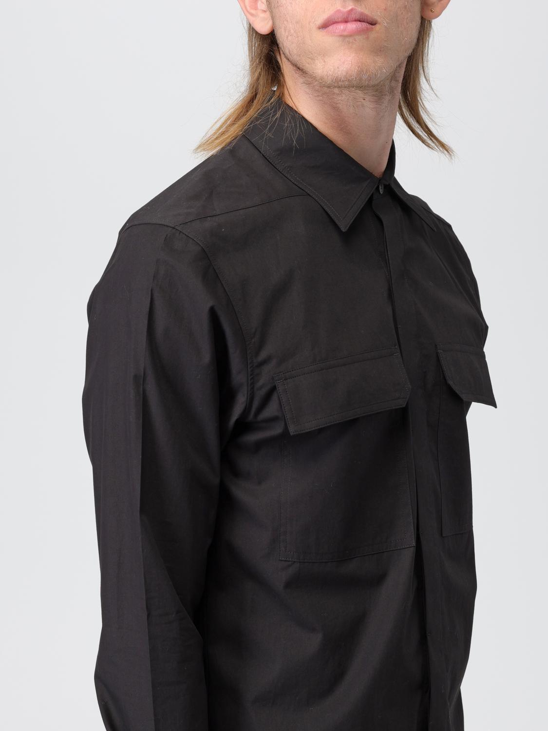 RICK OWENS CAMICIA: Camicia Rick Owens in popeline con tasche, Nero - Img 5