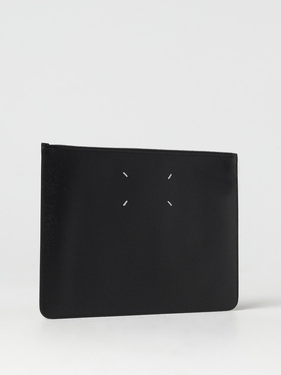 Maison Margiela ブラック ケース Maison Margiela pouch in grained leather - Black | SA1TT0001P4745