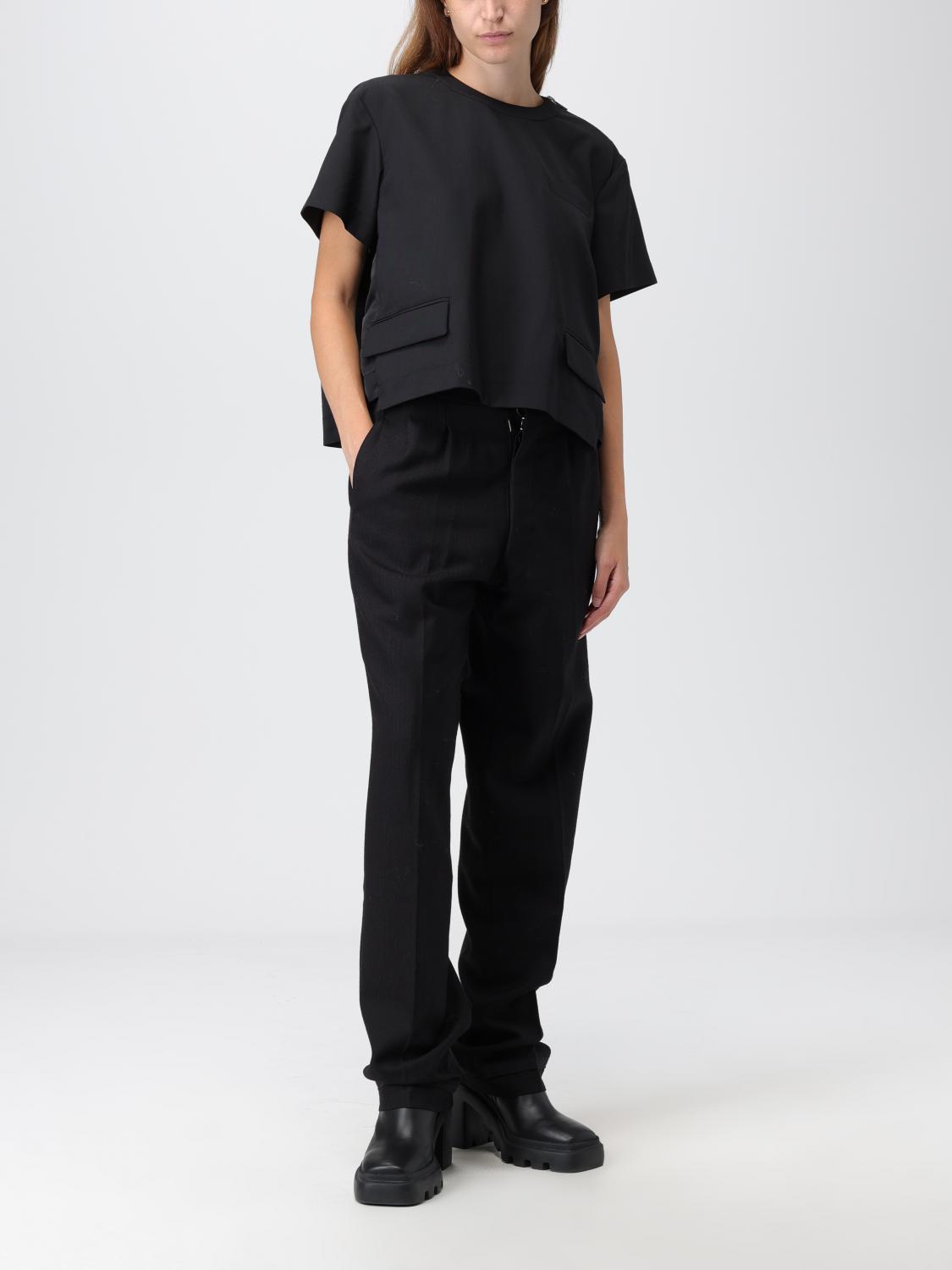 SACAI: T-shirt woman - Black | Sacai t-shirt 06759 online at