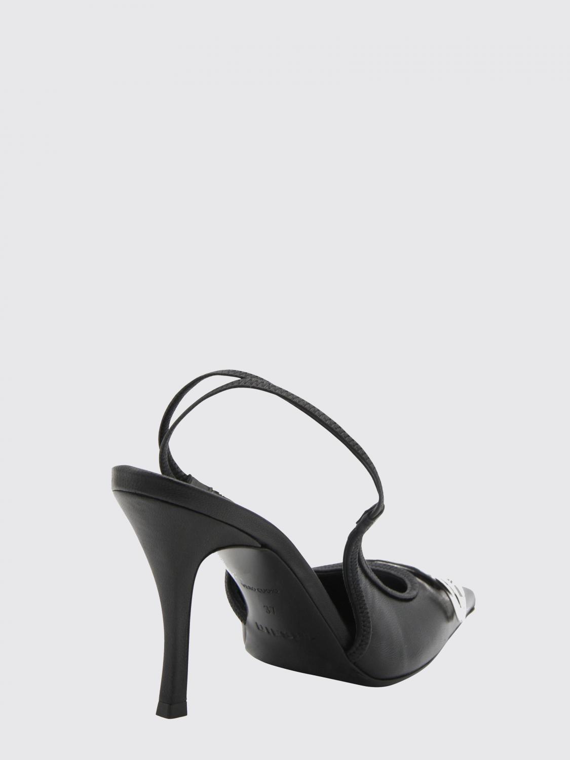 DIESEL PUMPS: Diesel D-Venus Leder-Slingbacks, Schwarz - Img 2