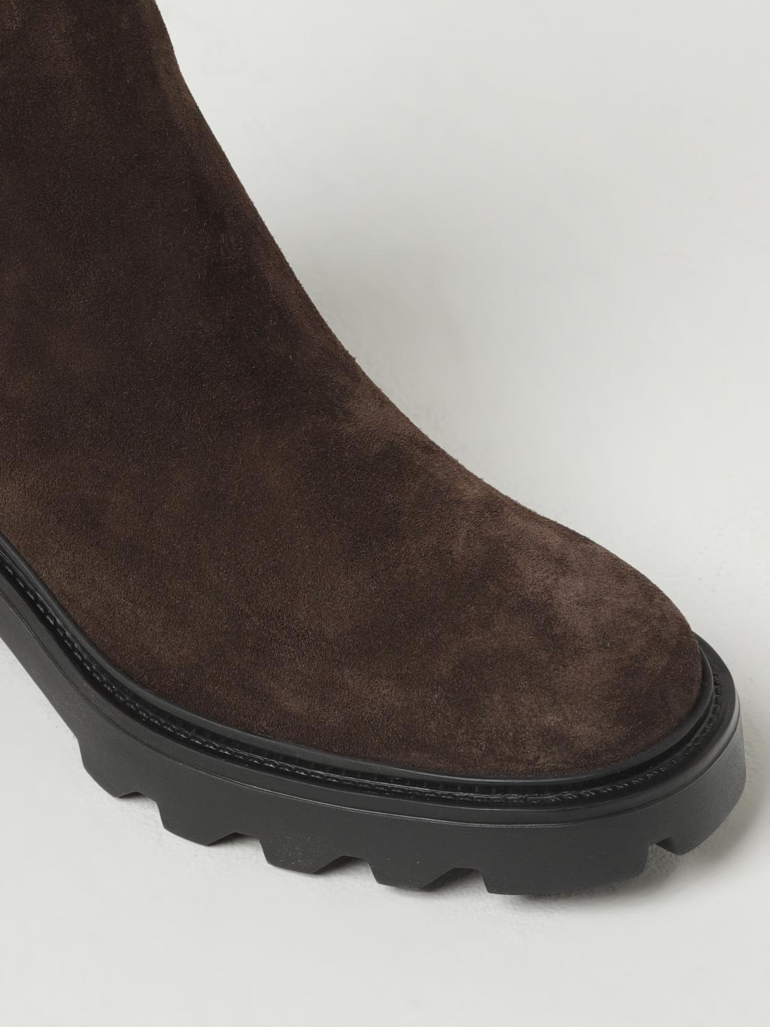 TOD'S FLAT ANKLE BOOT: Tod's suede ankle boots, Brown - Img 4