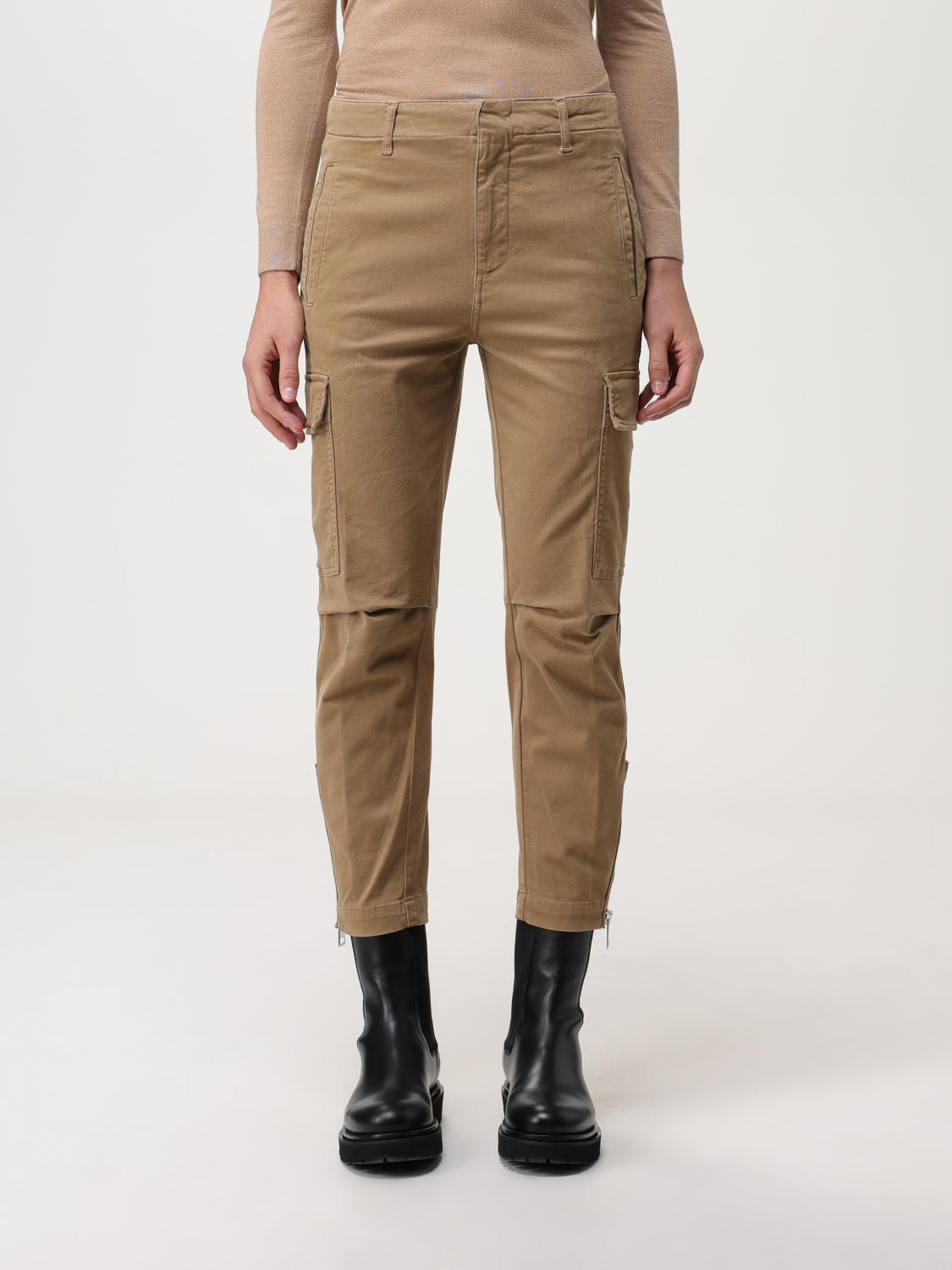 DONDUP PANTALONI: Pantalone cargo Dondup aderente in cotone stretch, Beige - Img 1