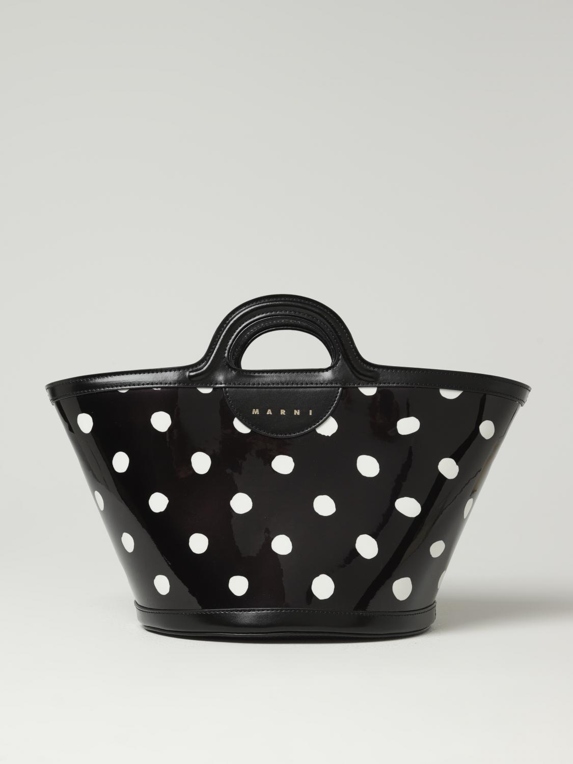 MARNI: Tropicalia patent leather bag with polka dots - Black
