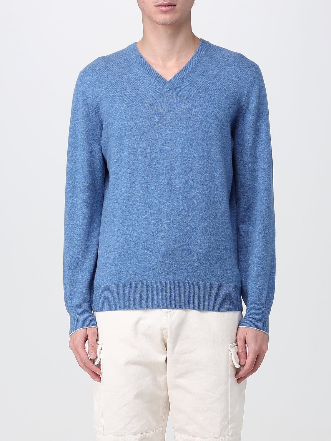 BRUNELLO CUCINELLI セーター: セーター メンズ Brunello Cucinelli, ブルー - Img 1