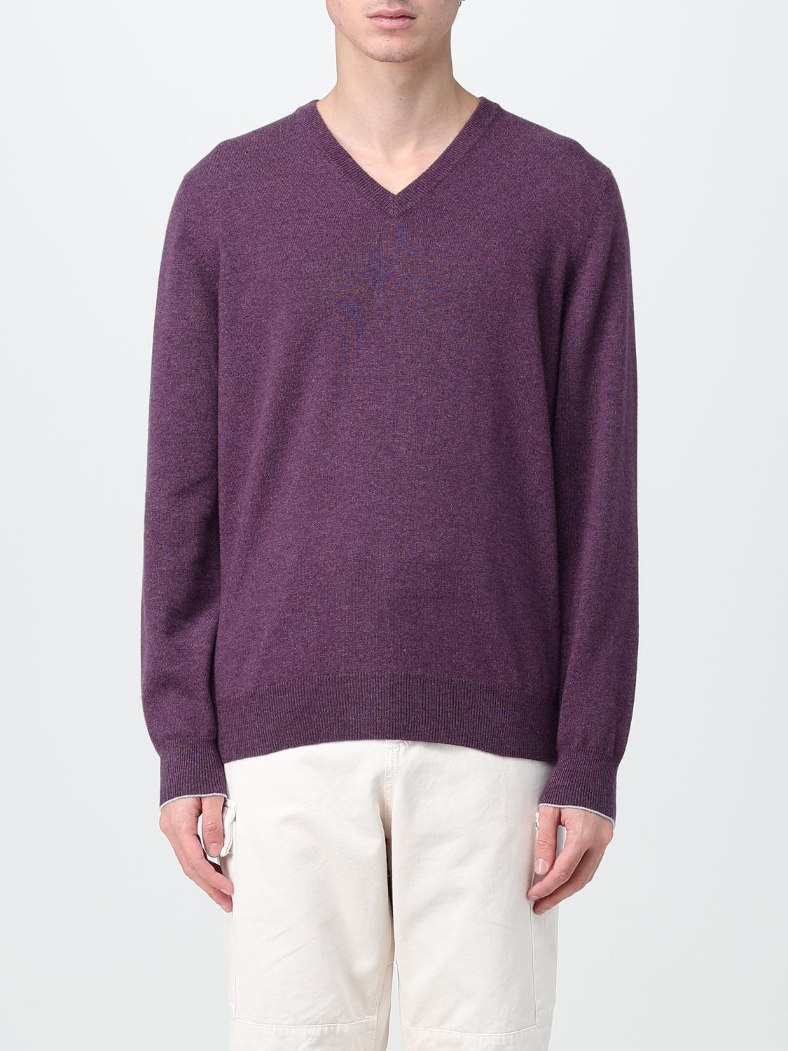 Brunello Cucinelli Sweater men - Plum | M2200162 | GIGLIO.COM