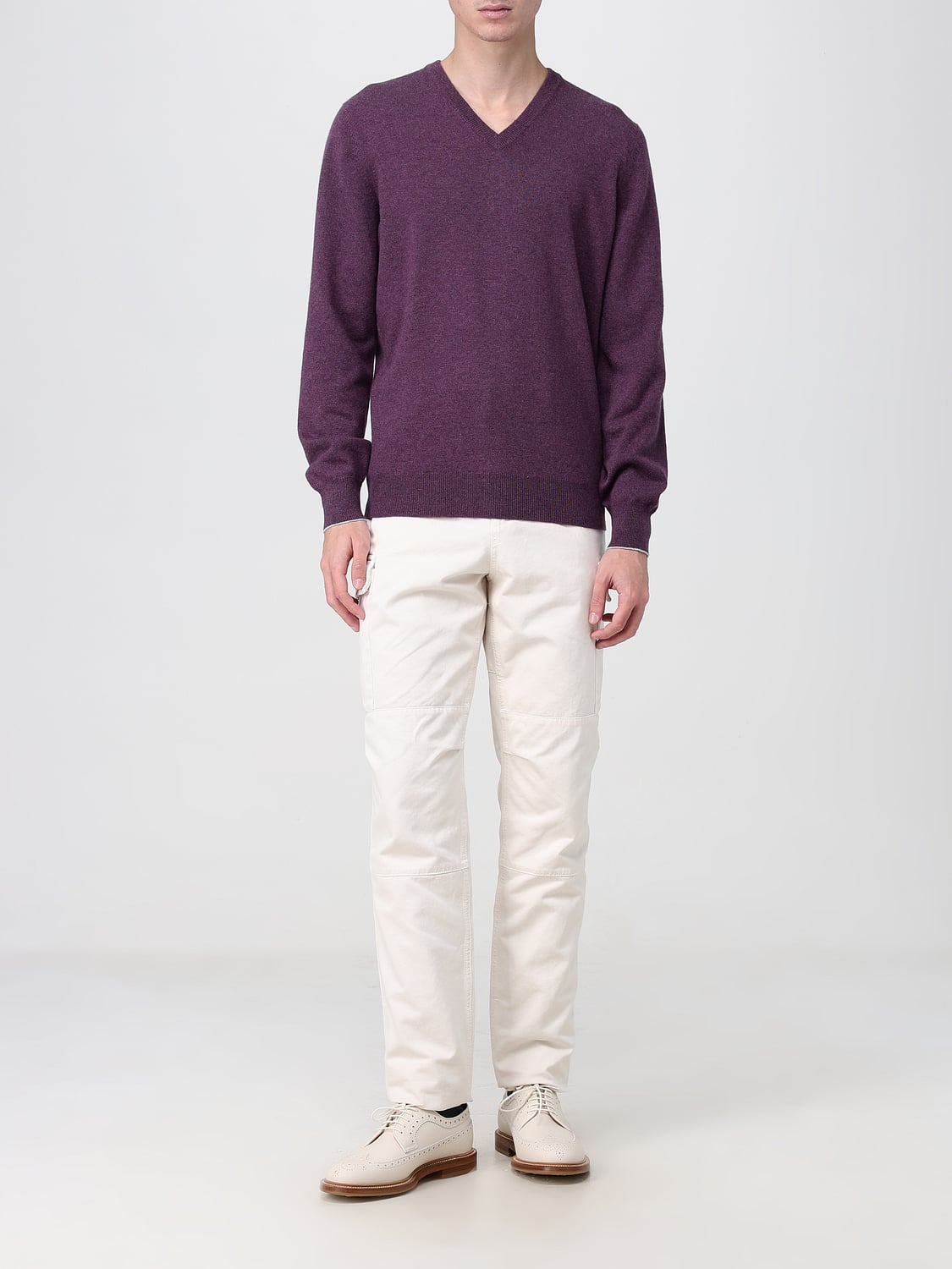 BRUNELLO CUCINELLI PULLOVER: Pullover herren Brunello Cucinelli, Pflaume - Img 2