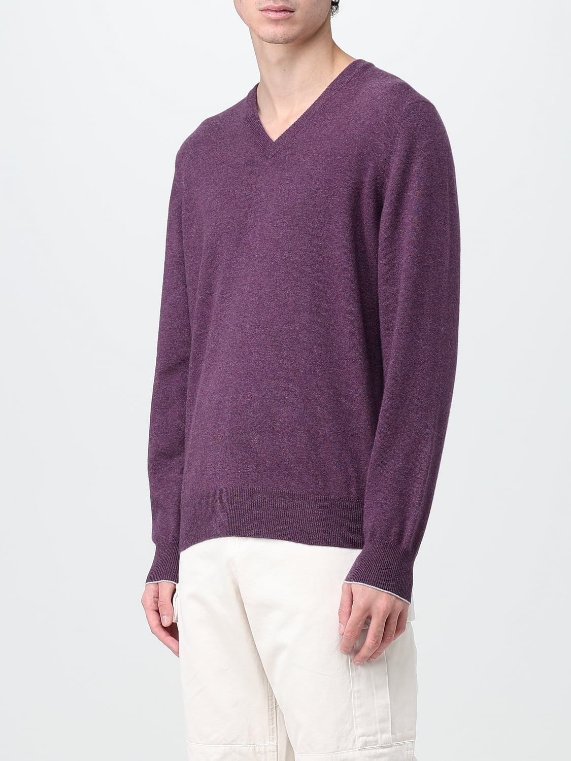 BRUNELLO CUCINELLI PULLOVER: Pullover herren Brunello Cucinelli, Pflaume - Img 4