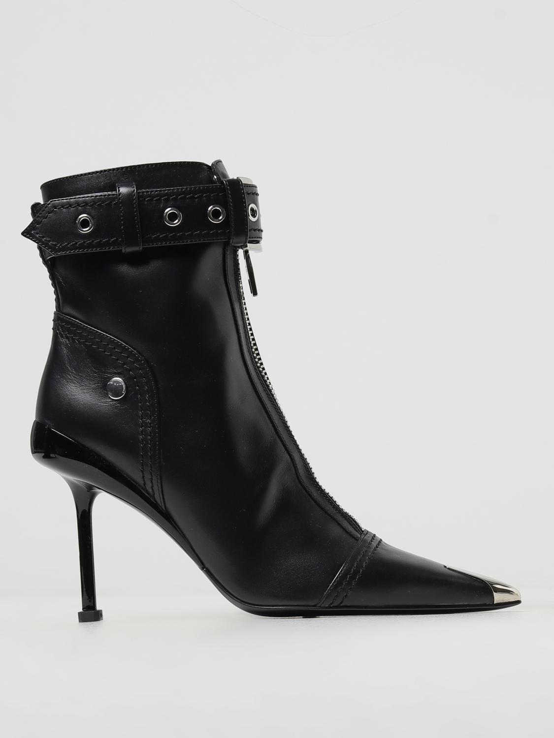 MCQUEEN BOTINES PLANOS: Botas mujer McQueen, Negro - Img 1