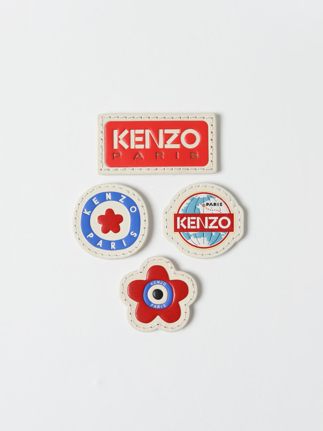 KENZO SET ACCESSORI: Set 4 patches Kenzo in pelle, Fantasia - Img 1