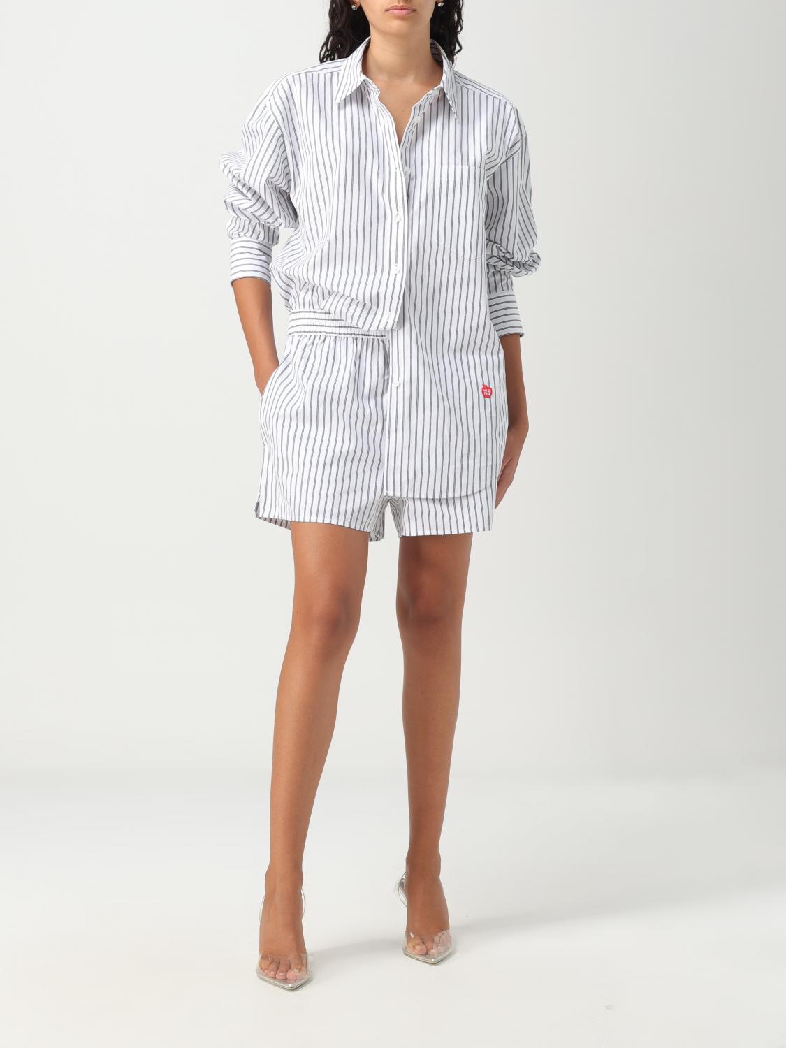 Alexander Wang shorts in striped poplin - White | 4WC3234380