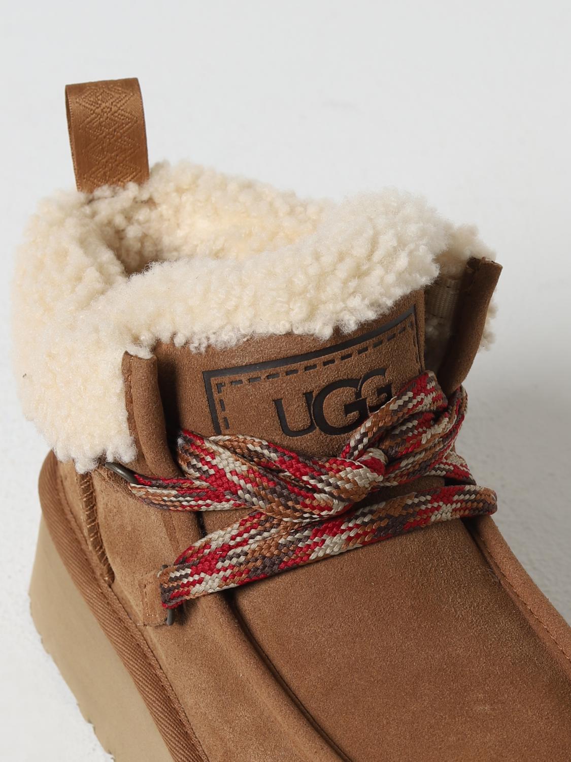 UGG FLAT ANKLE BOOT: Boots woman UGG, Brown - Img 4